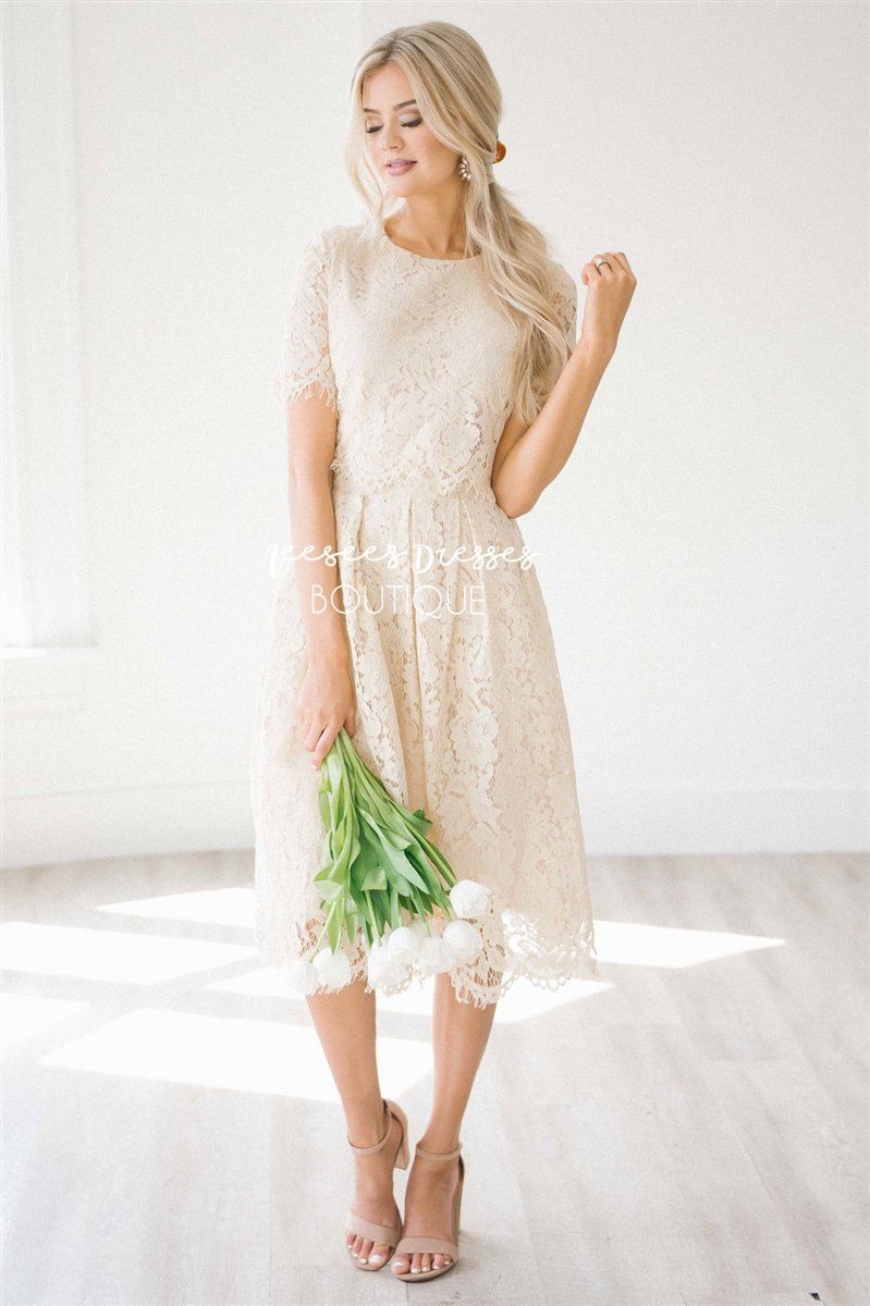 The Vivienne Modest Dresses vendor-unknown Cream S