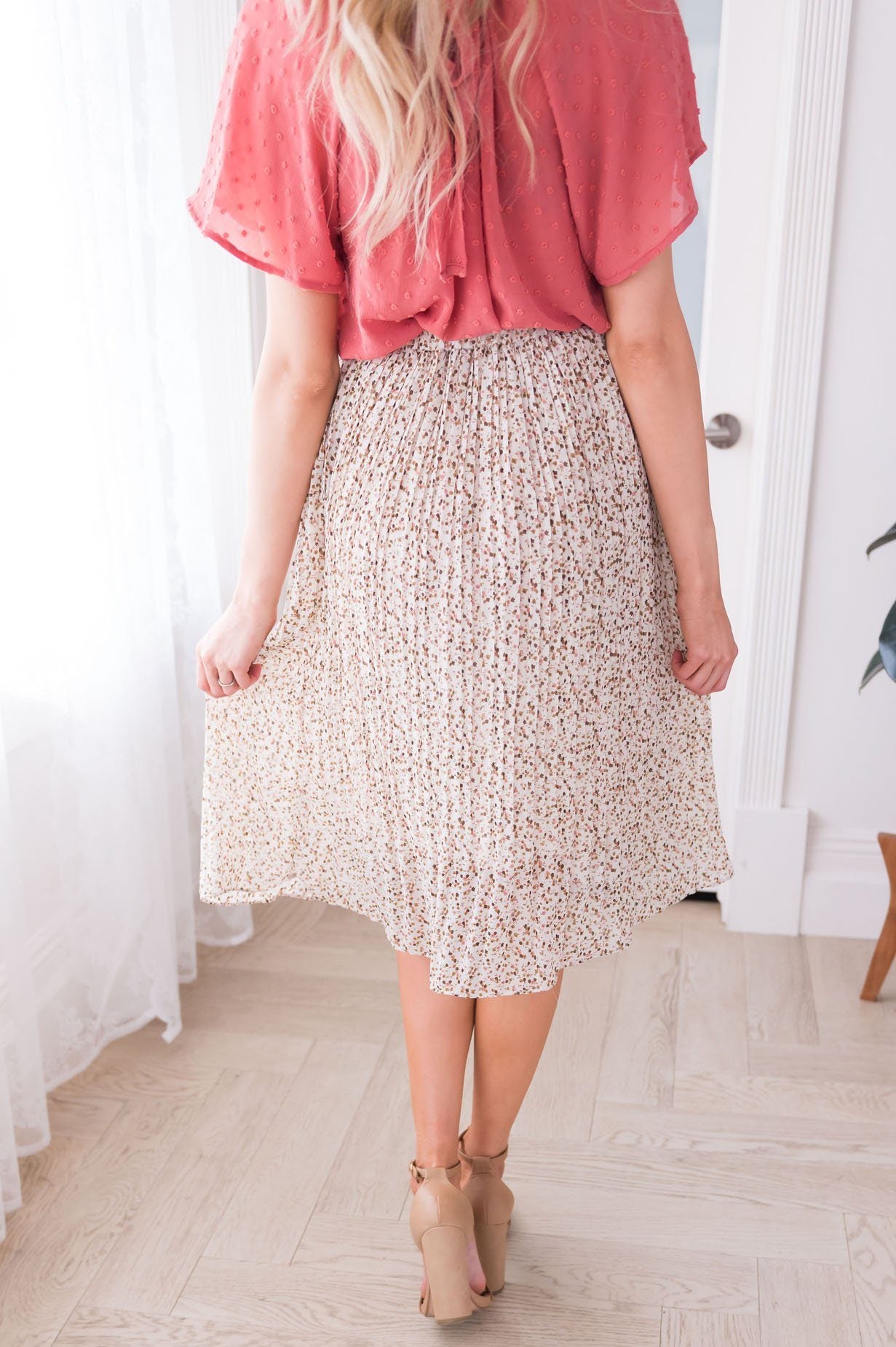 Fall Blooms Modest Pleat Skirt Modest Dresses vendor-unknown