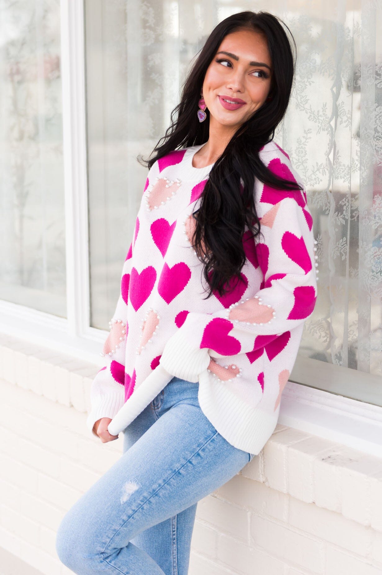 I Heart Pearls Modest Sweater Modest Dresses vendor-unknown