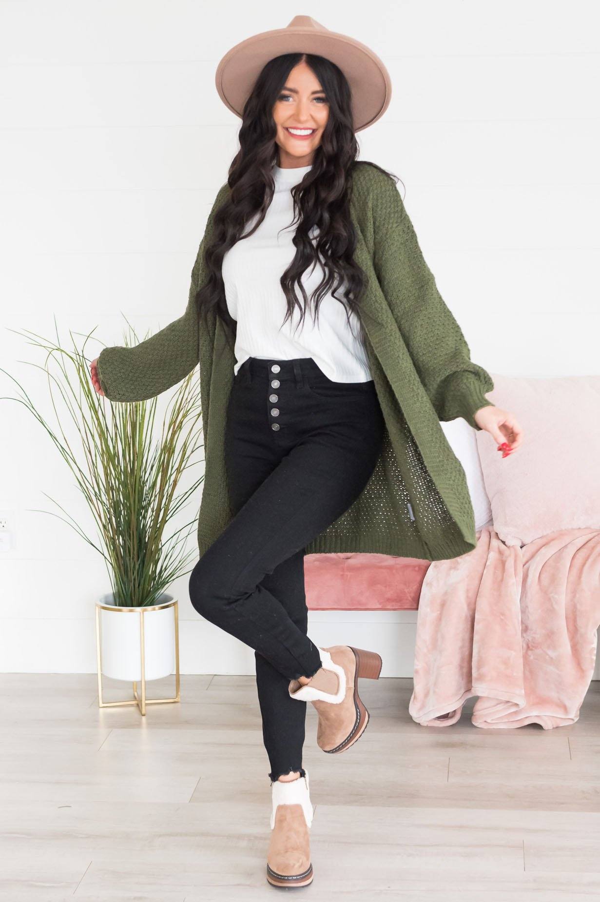 Simply Sophisticated Modest Cardigan Tops vendor-unknown