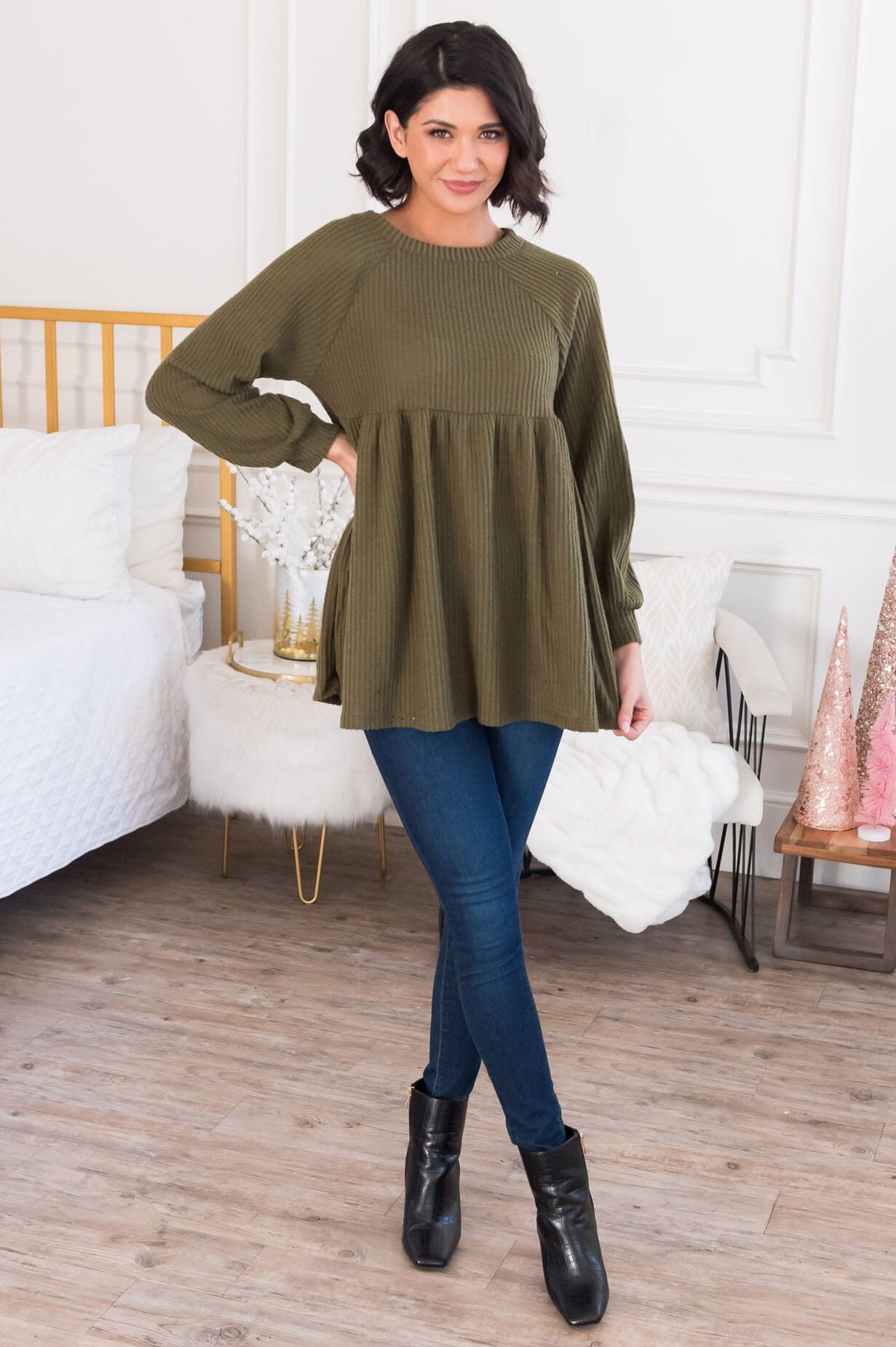 She's So Classy Modest Babydoll Top NeeSee's Dresses