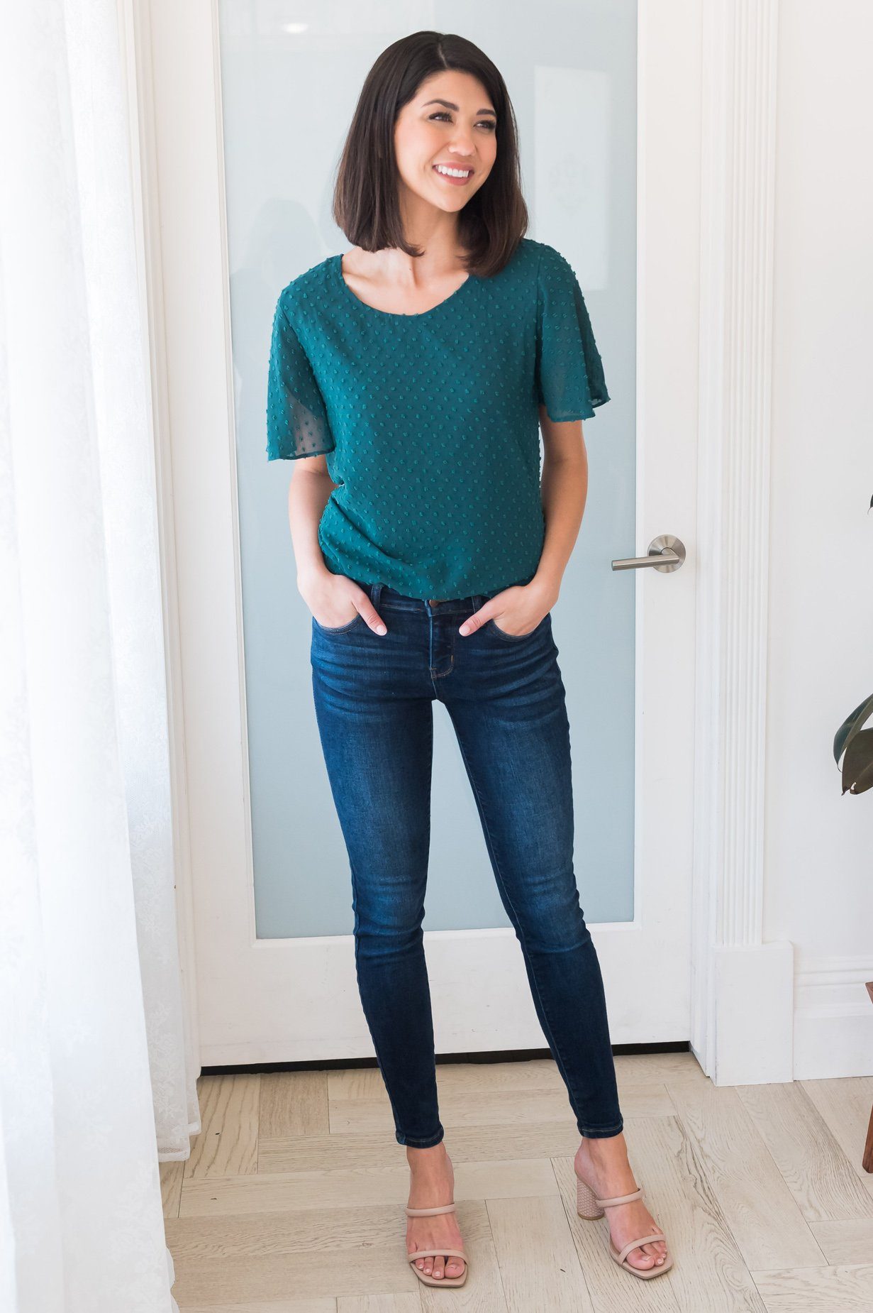 Gorgeous Swiss Dot Blouse Tops vendor-unknown