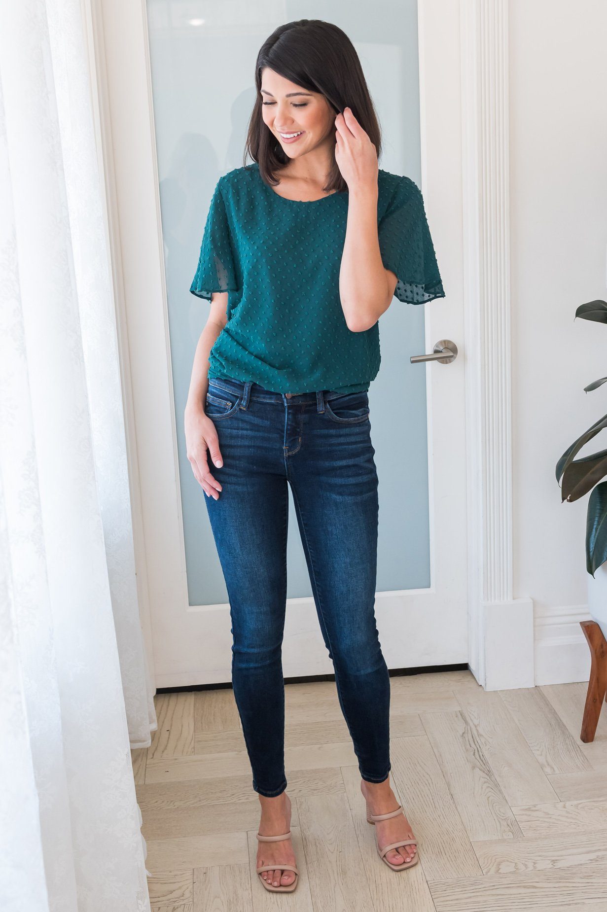 Gorgeous Swiss Dot Blouse Tops vendor-unknown