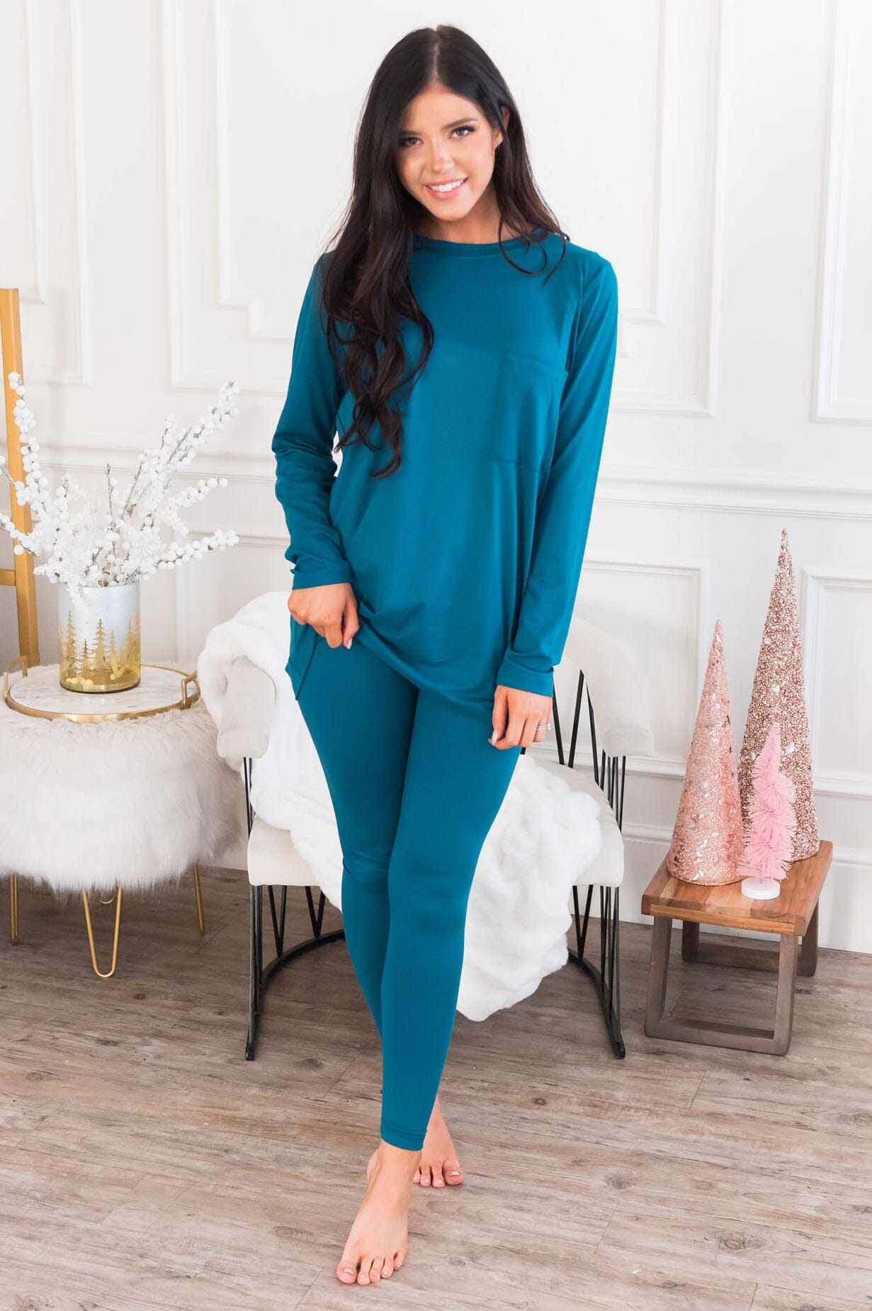 Cozy Mornings Modest Lounge Set Tops vendor-unknown