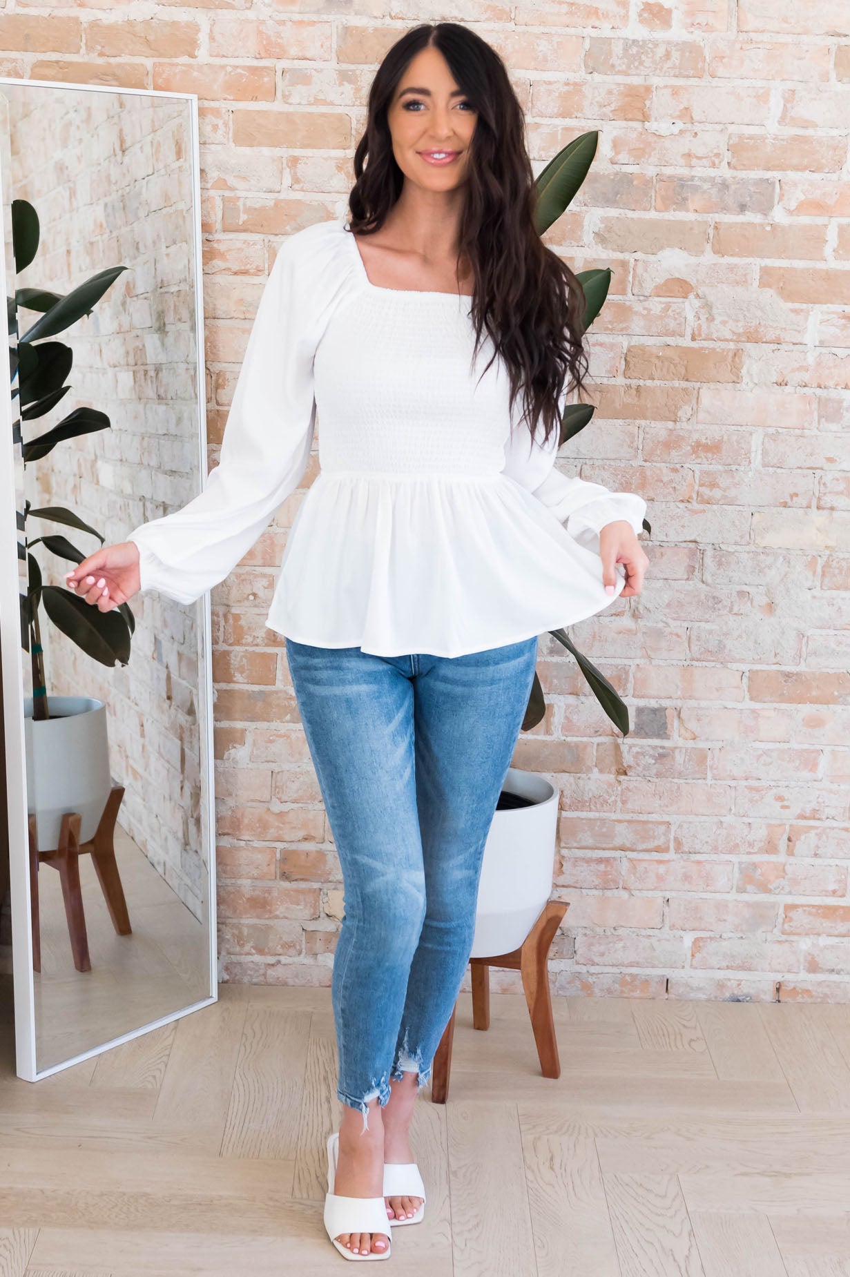 The Perfect Time Modest Blouse Tops vendor-unknown