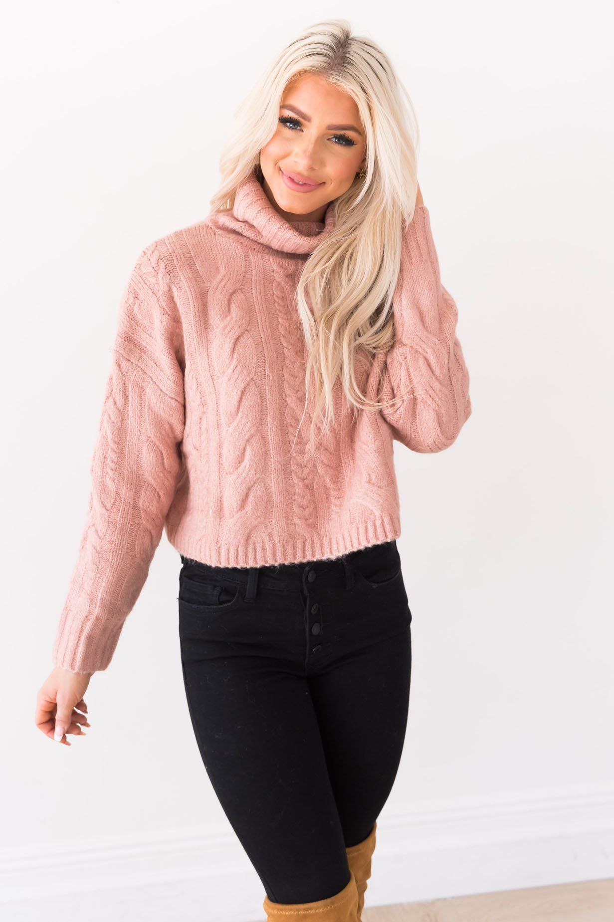 Let It Snow Modest Turtleneck Sweater Modest Dresses vendor-unknown