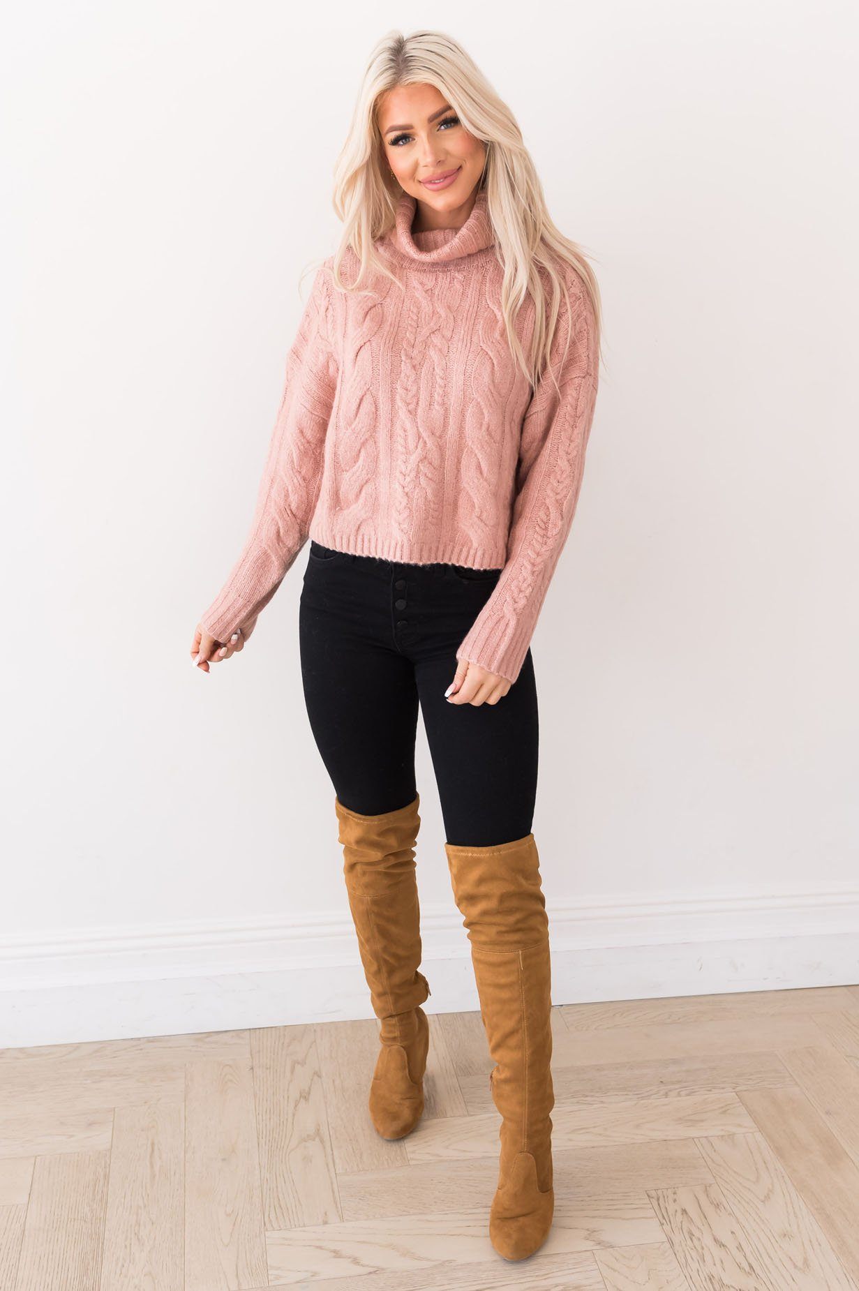 Let It Snow Modest Turtleneck Sweater Modest Dresses vendor-unknown