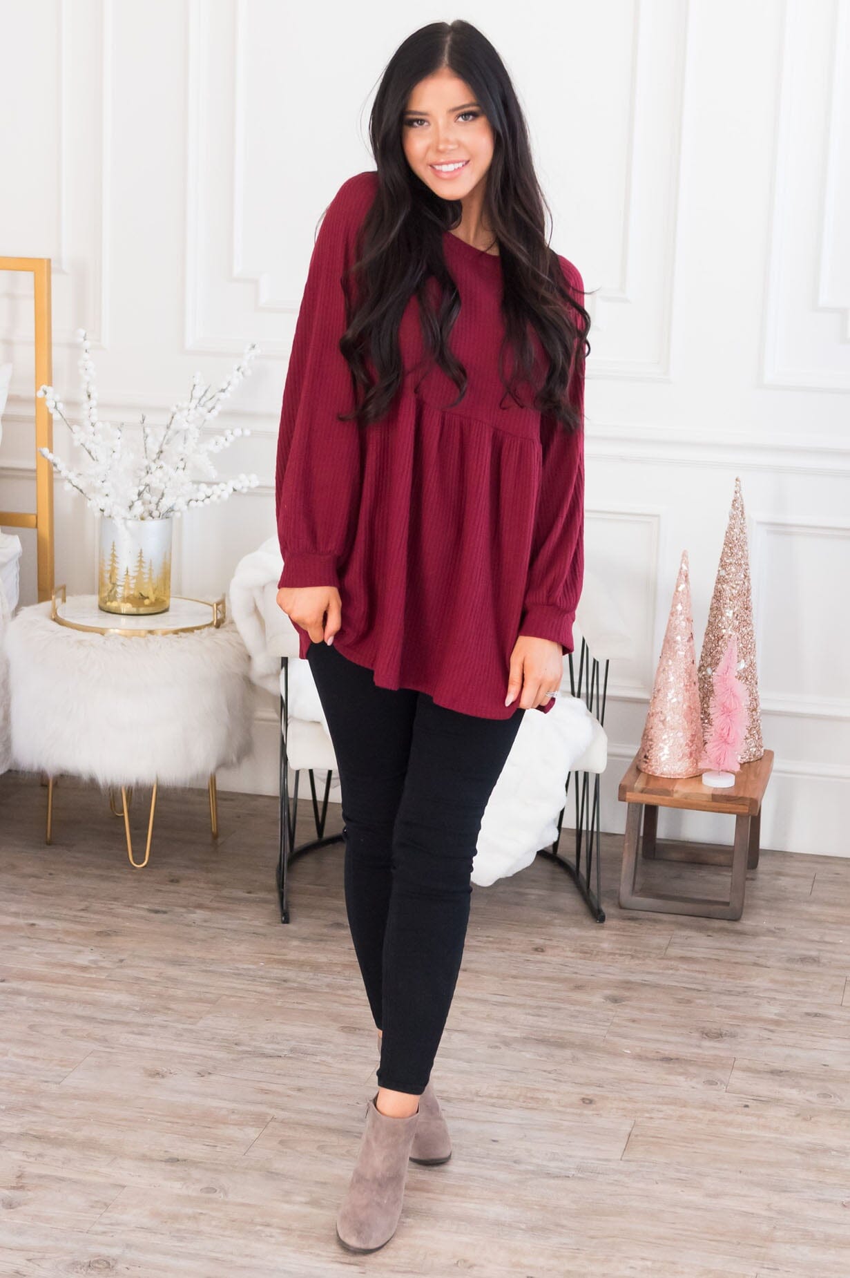 She's So Classy Modest Babydoll Top NeeSee's Dresses