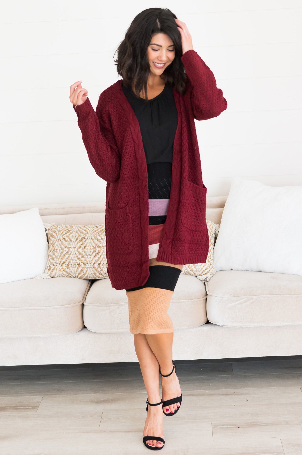 Warm & Cozy Modest Pocket Cardigan Modest Dresses vendor-unknown