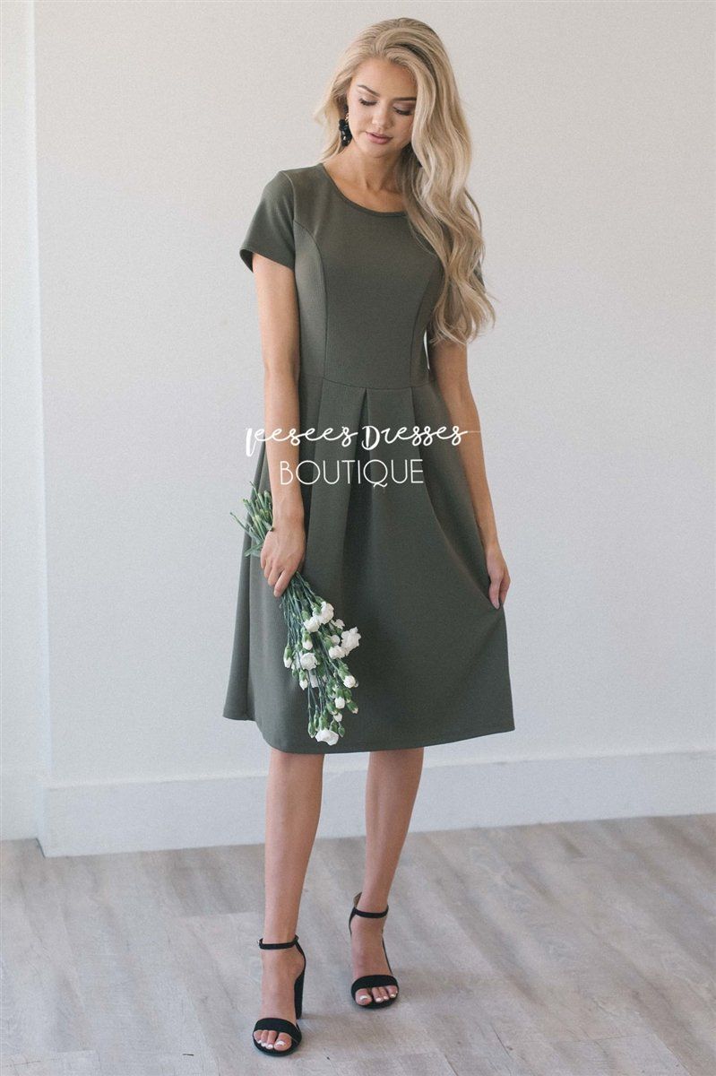 The Kelsie Modest Dresses vendor-unknown Olive S