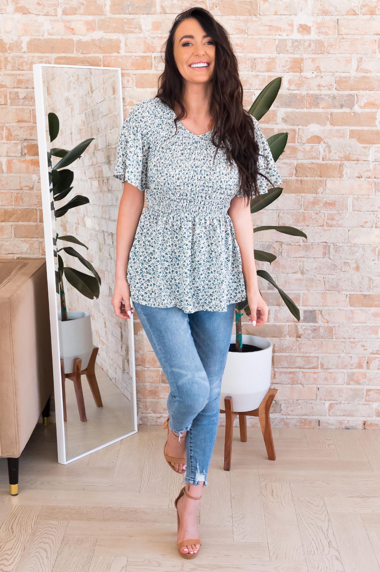 Midnight Blues Modest Blouse Tops vendor-unknown