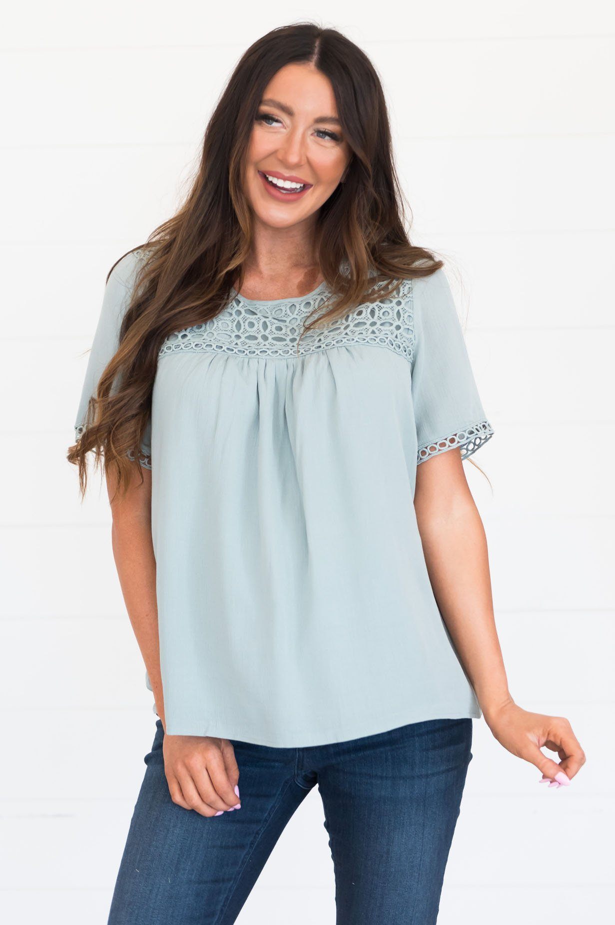Keep It Sweet Modest Blouse it82125 Tops vendor-unknown
