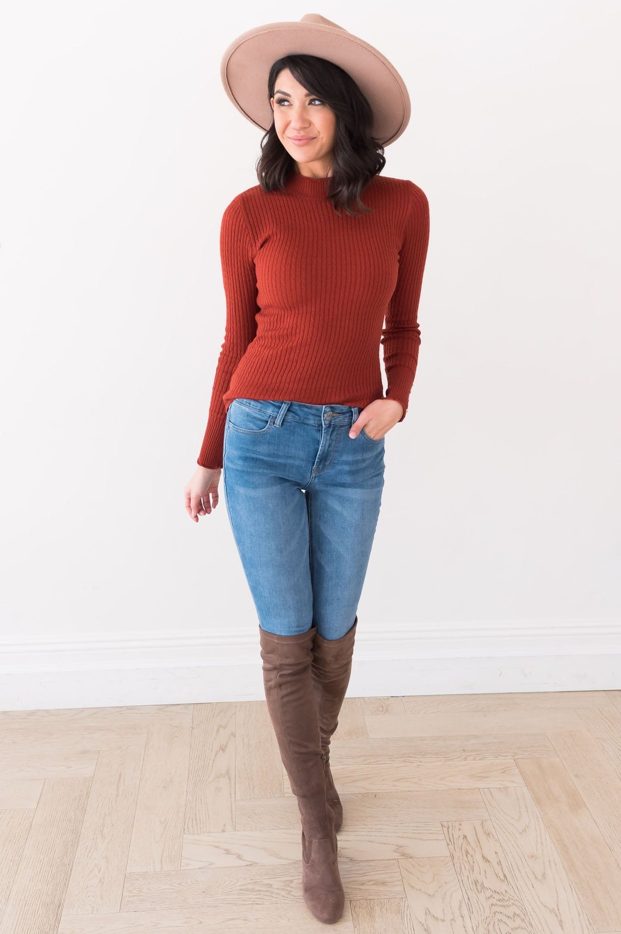 Keep Me Cozy Modest Turtleneck Modest Dresses vendor-unknown