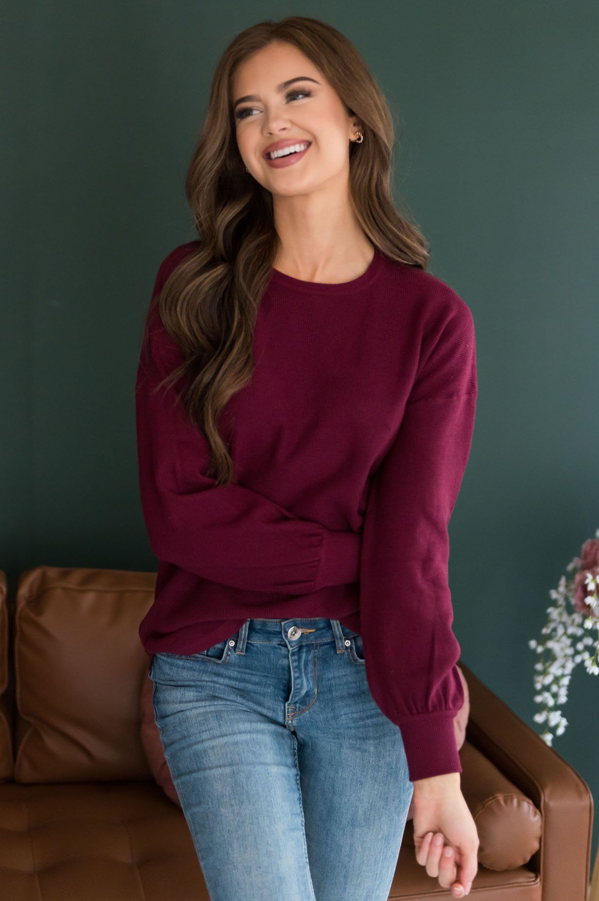 Fall In Line Modest Thermal Sweater Tops vendor-unknown