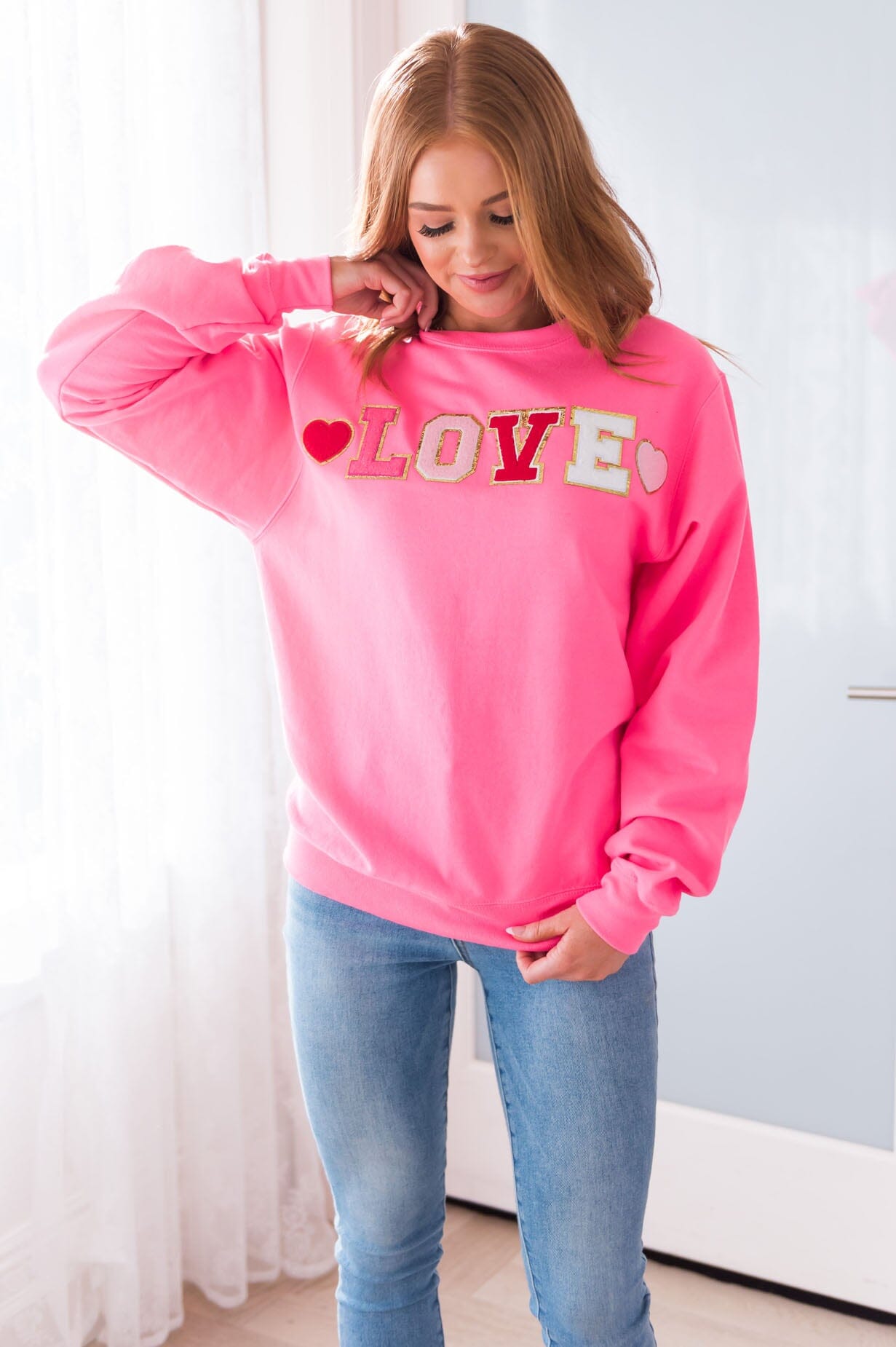 It's All About Love Modest Sweatshirt Modest Dresses vendor-unknown