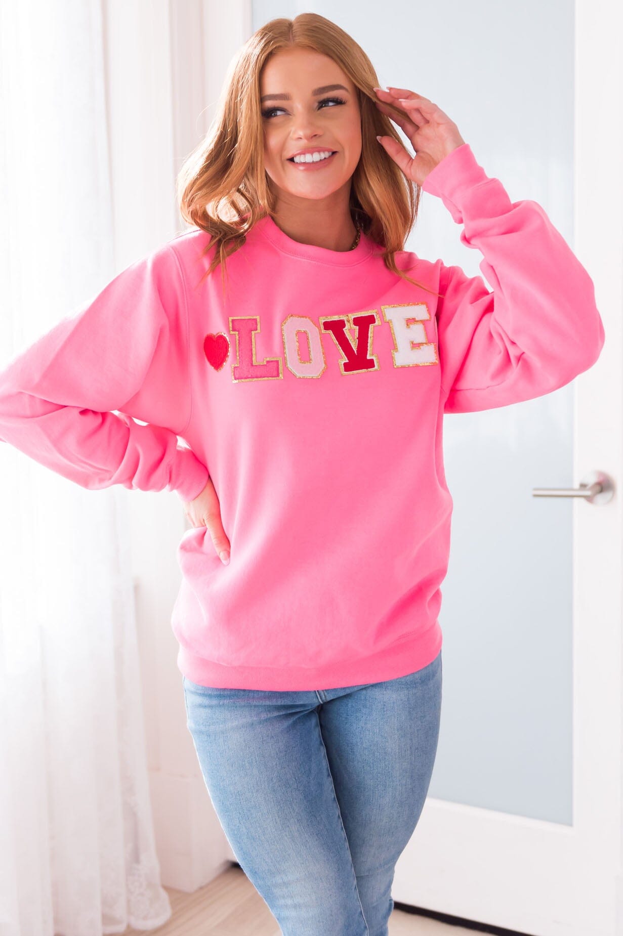 It's All About Love Modest Sweatshirt Modest Dresses vendor-unknown
