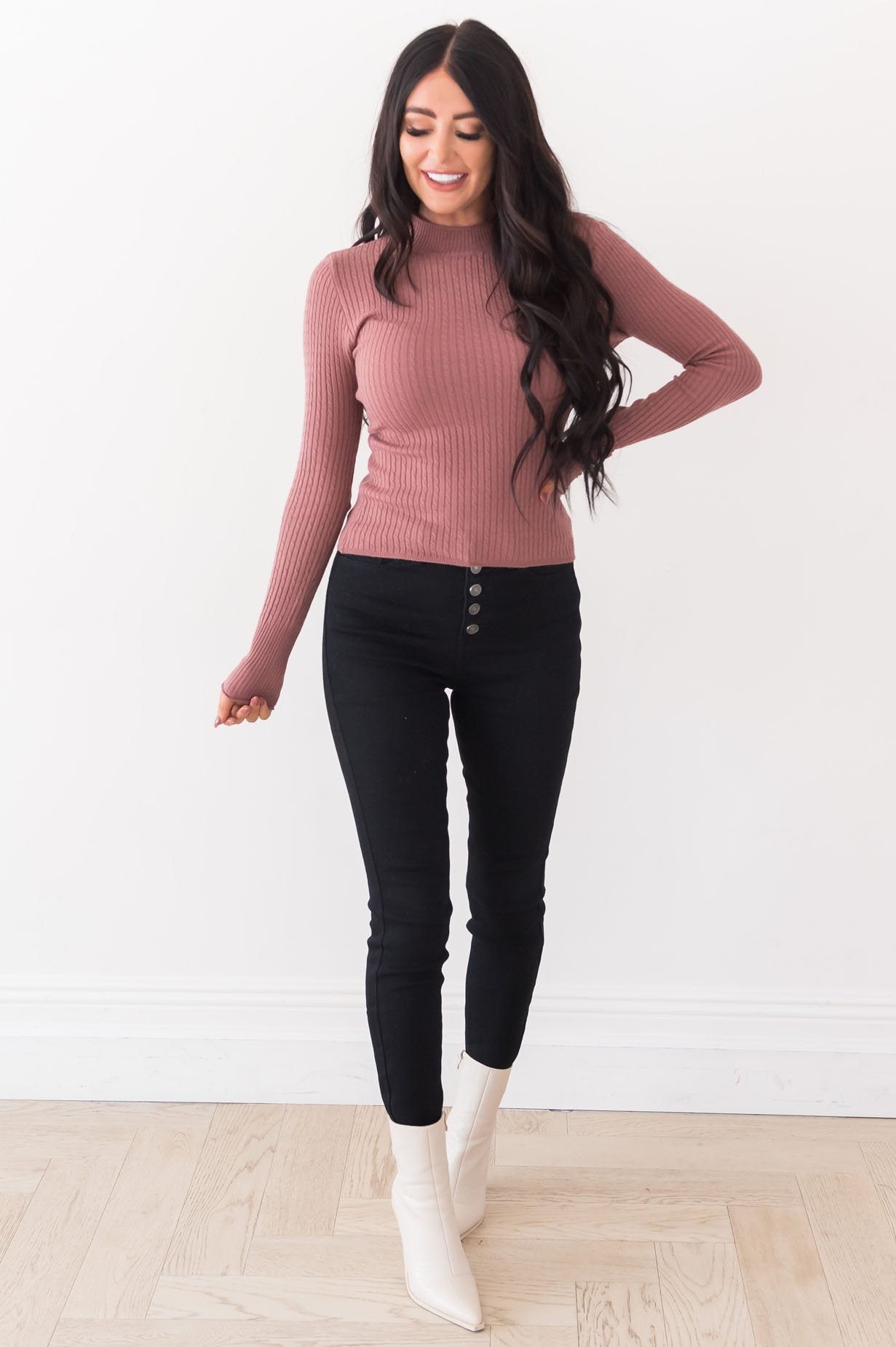 Keep Me Cozy Modest Turtleneck Modest Dresses vendor-unknown