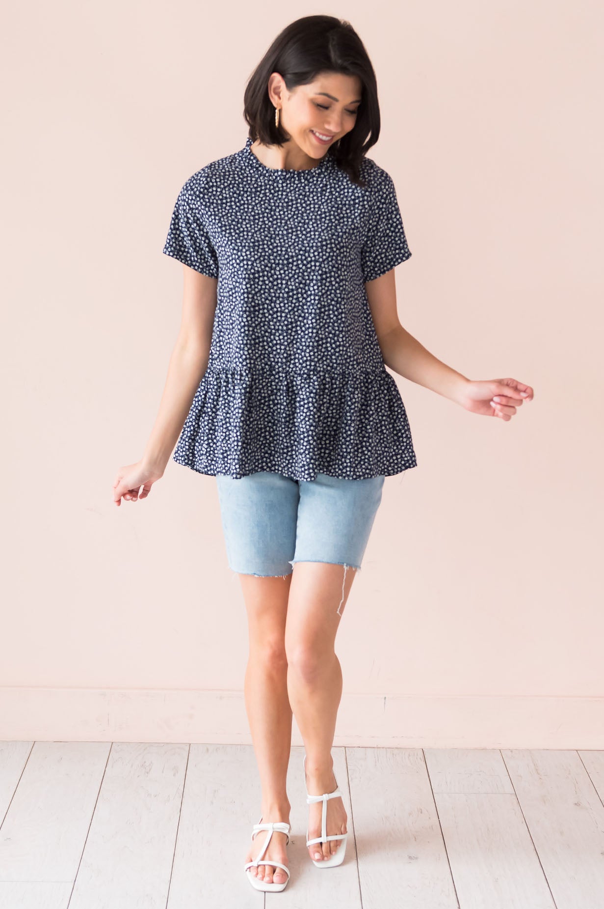Breezy And Beautiful Modest Peplum Top Tops vendor-unknown