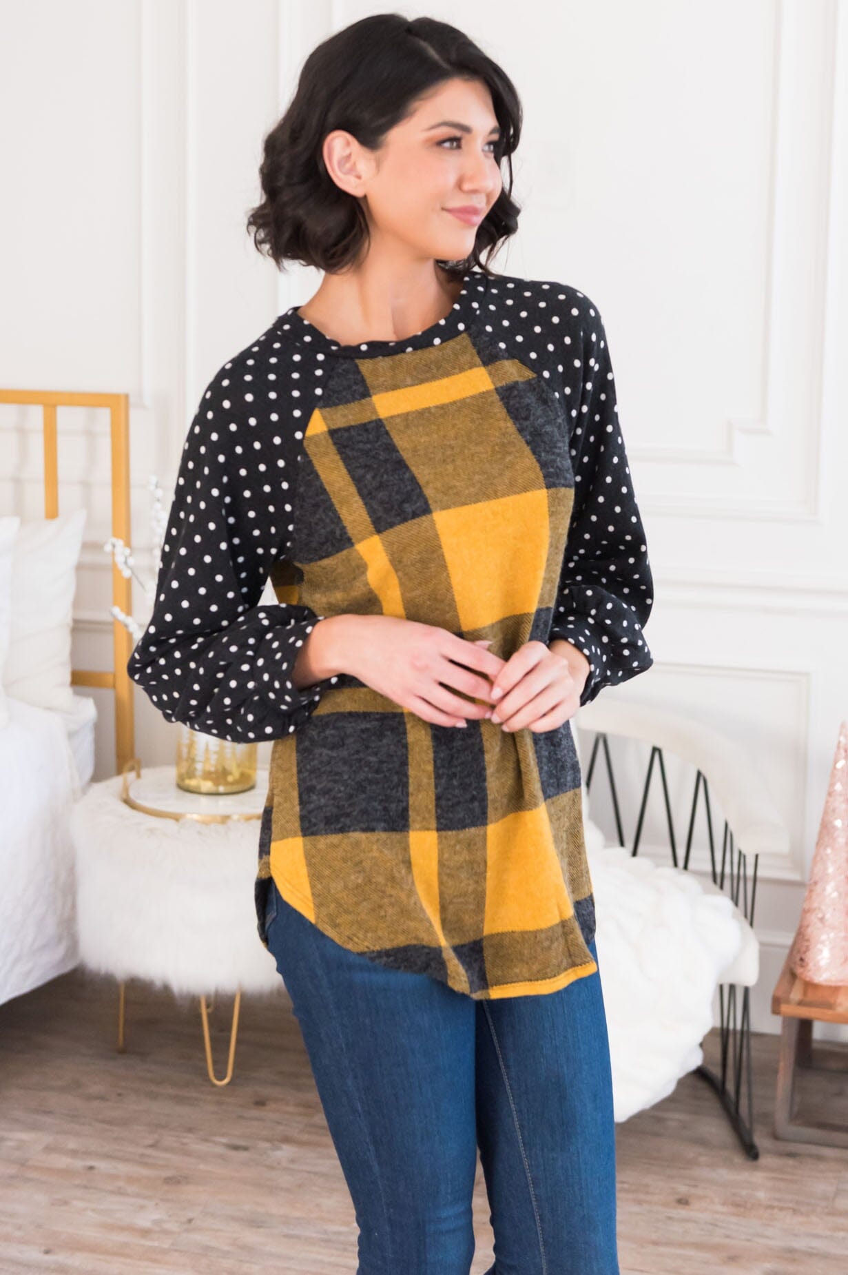 Falling For Plaid Modest Top NeeSee's Dresses