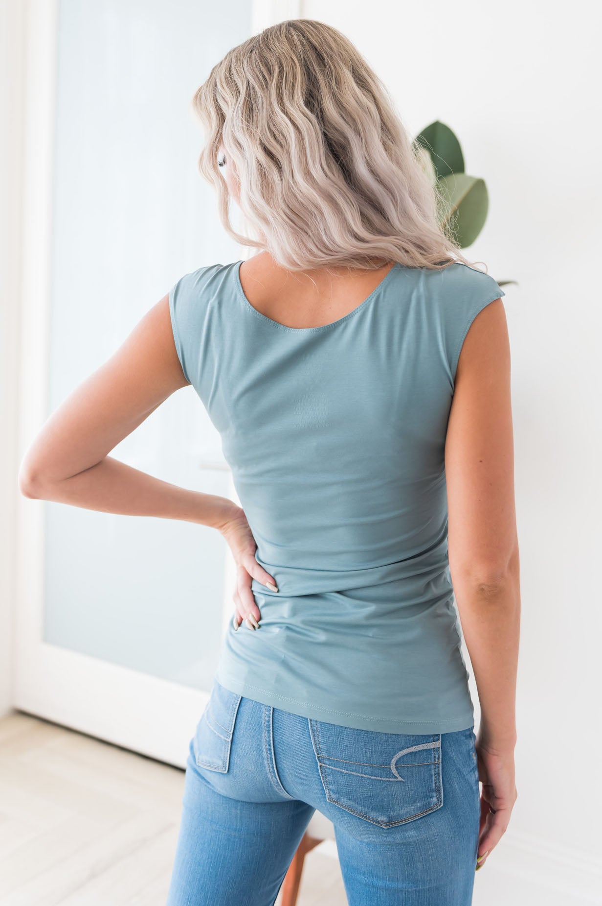 Cap Sleeve Modest Layering Tee Tops vendor-unknown