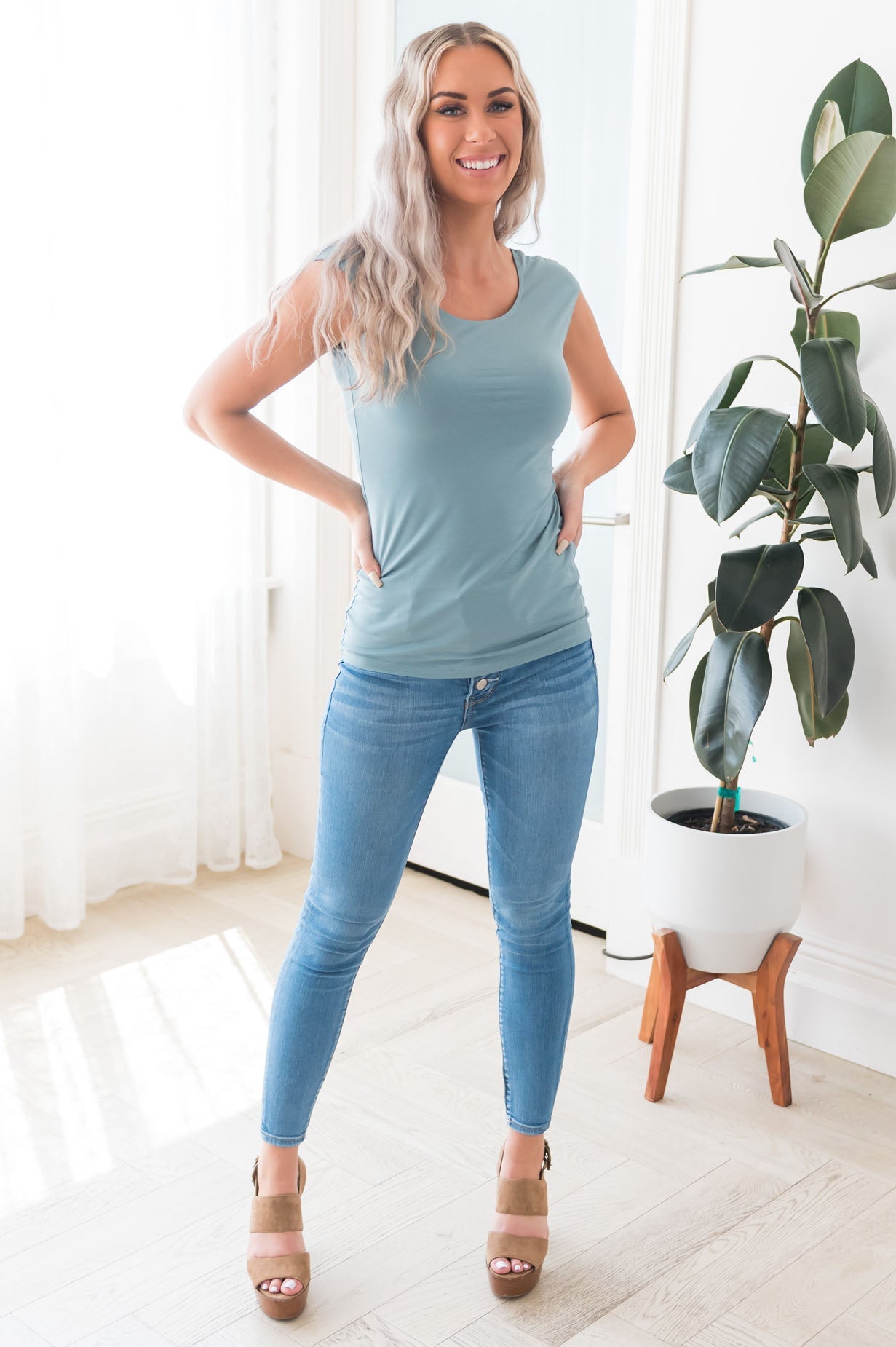 Cap Sleeve Modest Layering Tee Tops vendor-unknown
