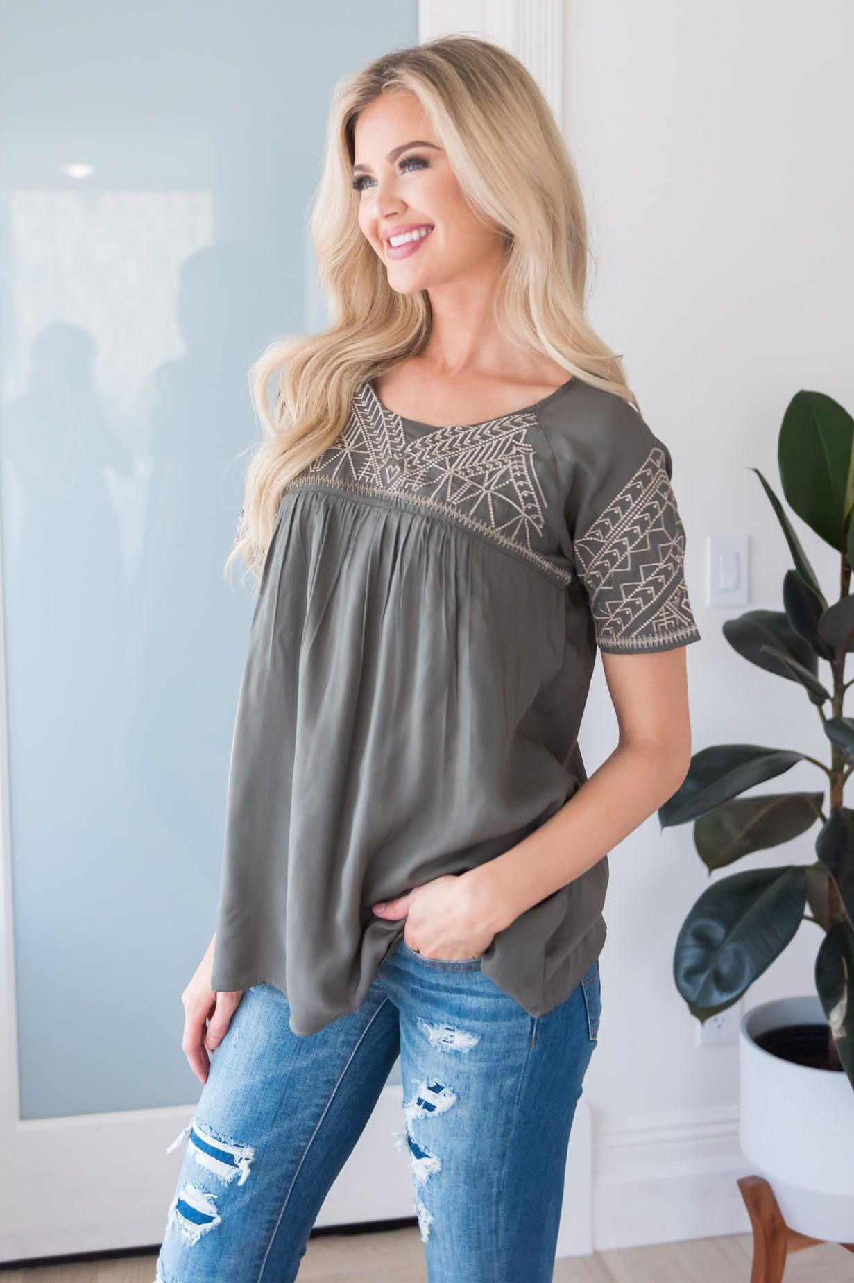 Adoring Love Modest Blouse Tops vendor-unknown