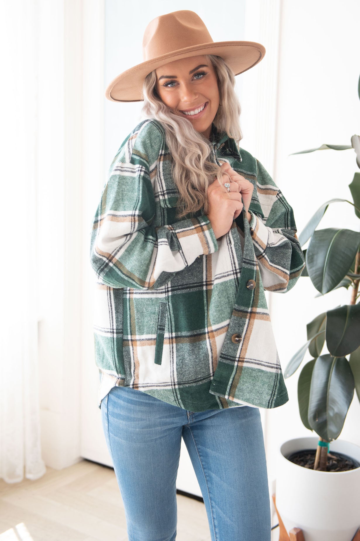Forever Cozy Modest Plaid Jacket Modest Dresses vendor-unknown