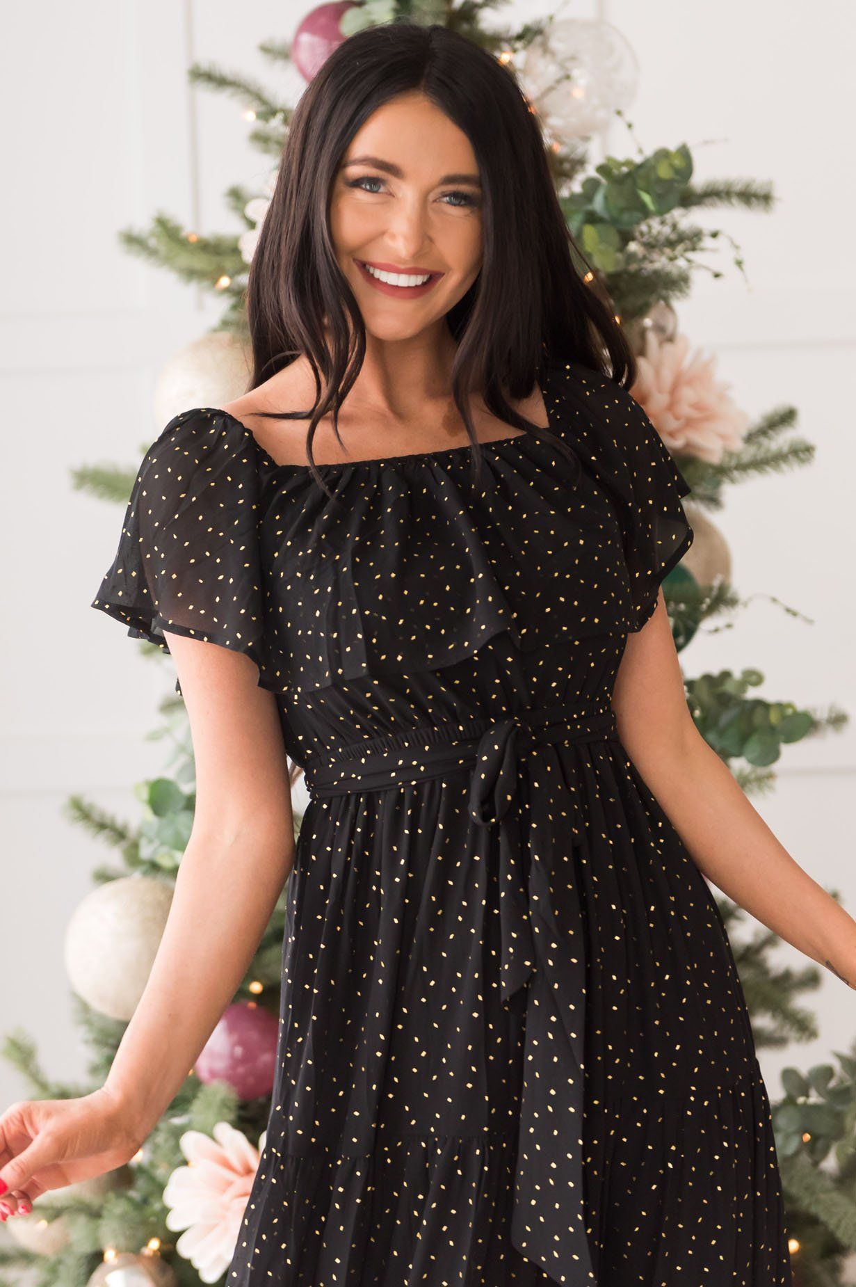 The Caroling Diamond Confetti Modest Maxi Modest Dresses vendor-unknown