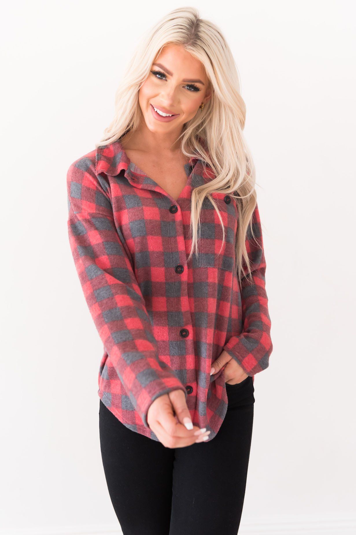 Caught My Eye Modest Blouse Modest Dresses vendor-unknown