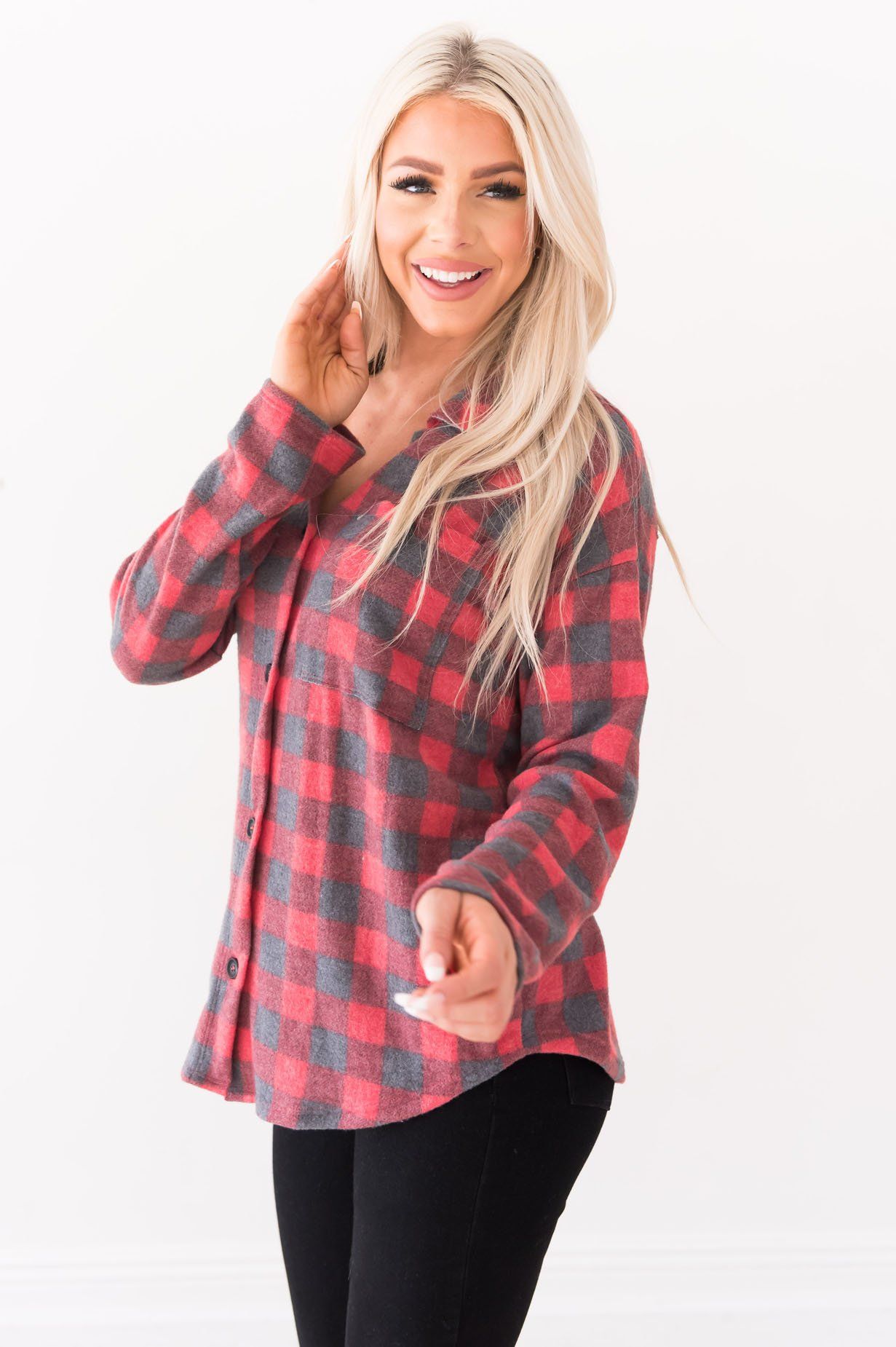 Caught My Eye Modest Blouse Modest Dresses vendor-unknown