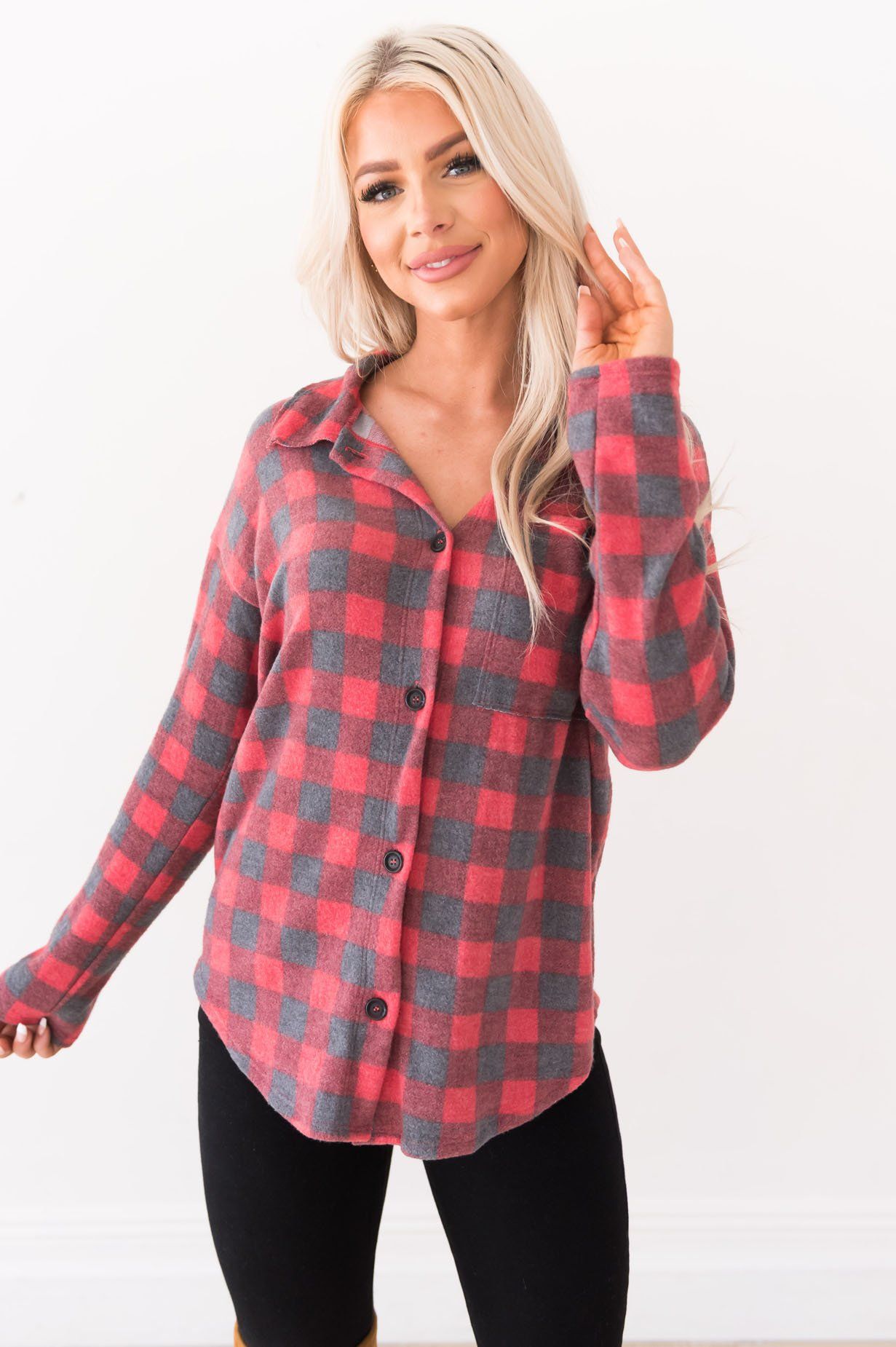 Caught My Eye Modest Blouse Modest Dresses vendor-unknown