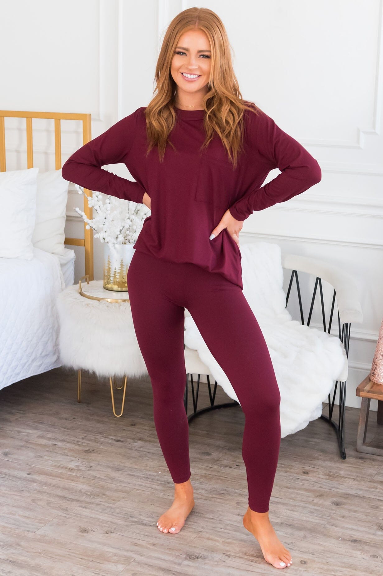 Cozy Mornings Modest Lounge Set Tops vendor-unknown