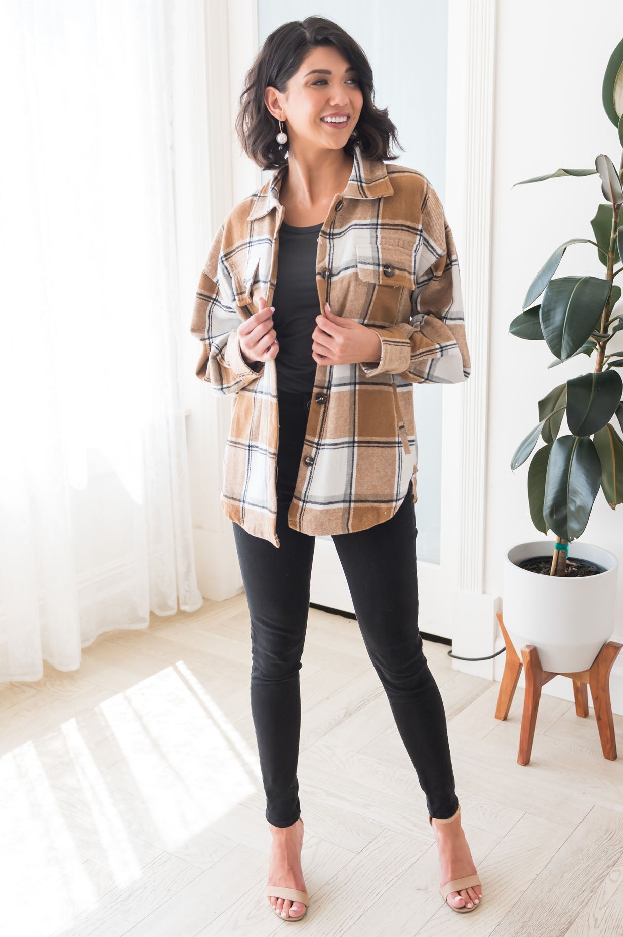 Forever Cozy Modest Plaid Jacket Modest Dresses vendor-unknown