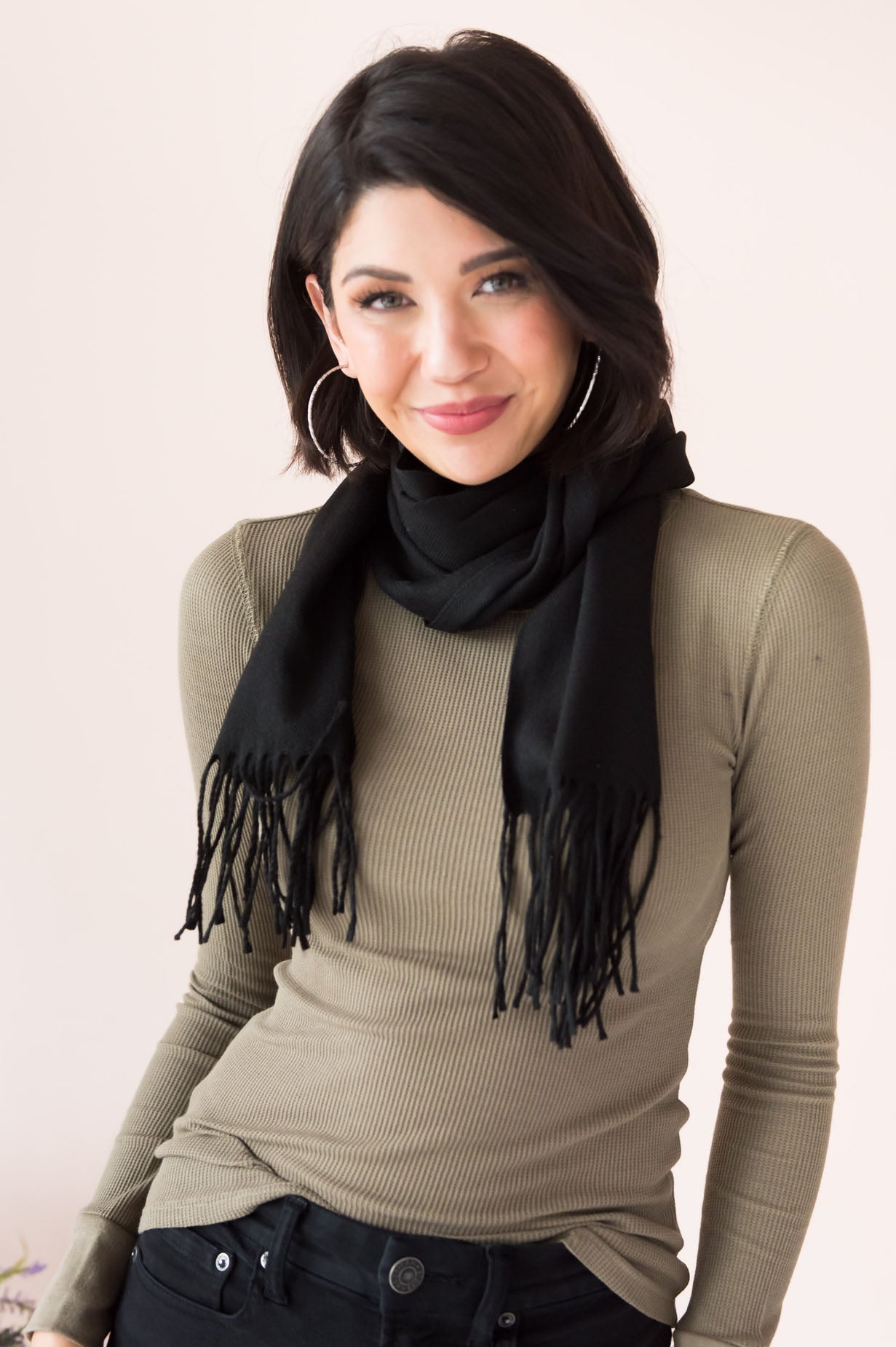 Cozy & Stylish Fringed Edge Scarf Accessories & Shoes Leto Accessories