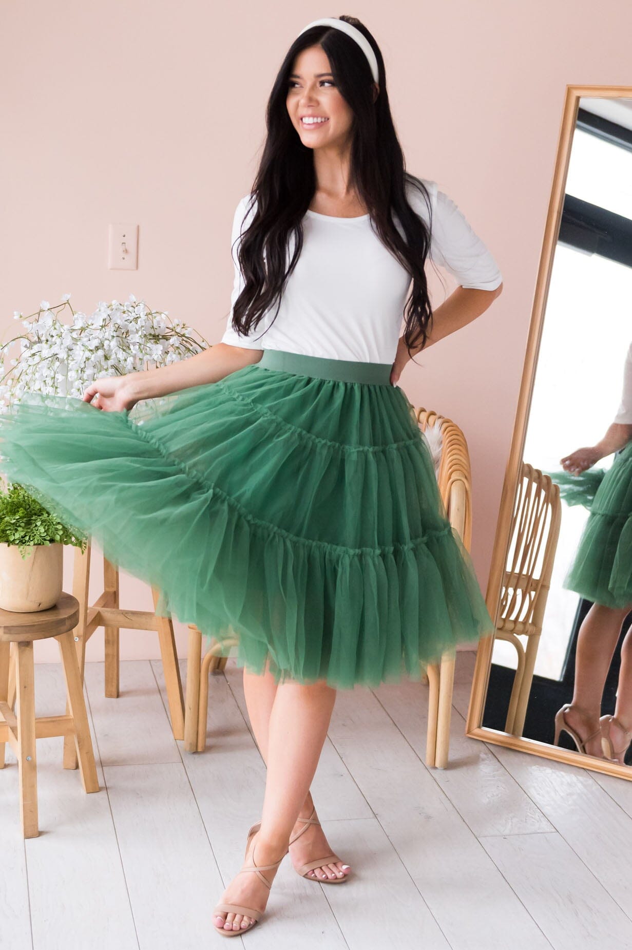 Twirling Away Modest Tulle Skirt Skirts vendor-unknown