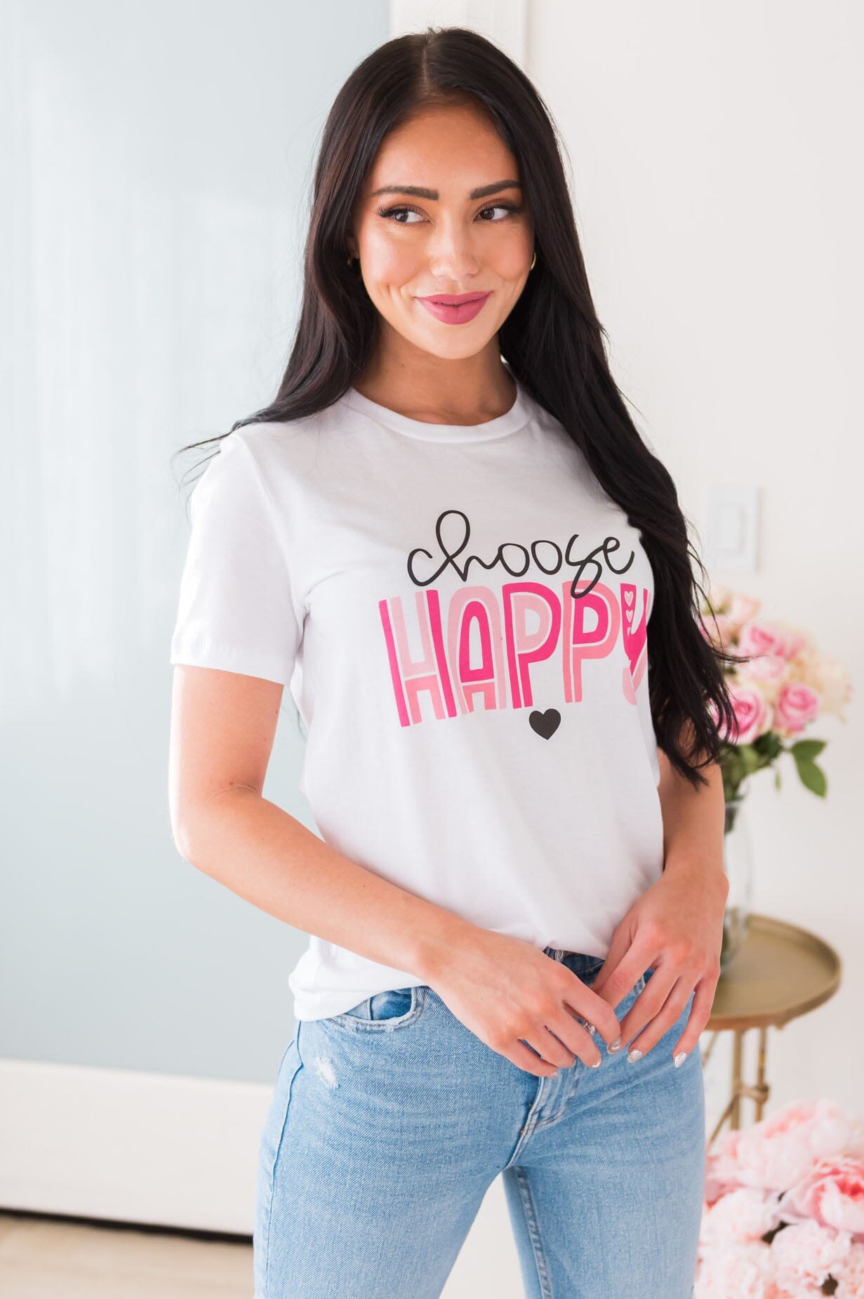 Always Choose Happy Modest Tee Modest Dresses vendor-unknown