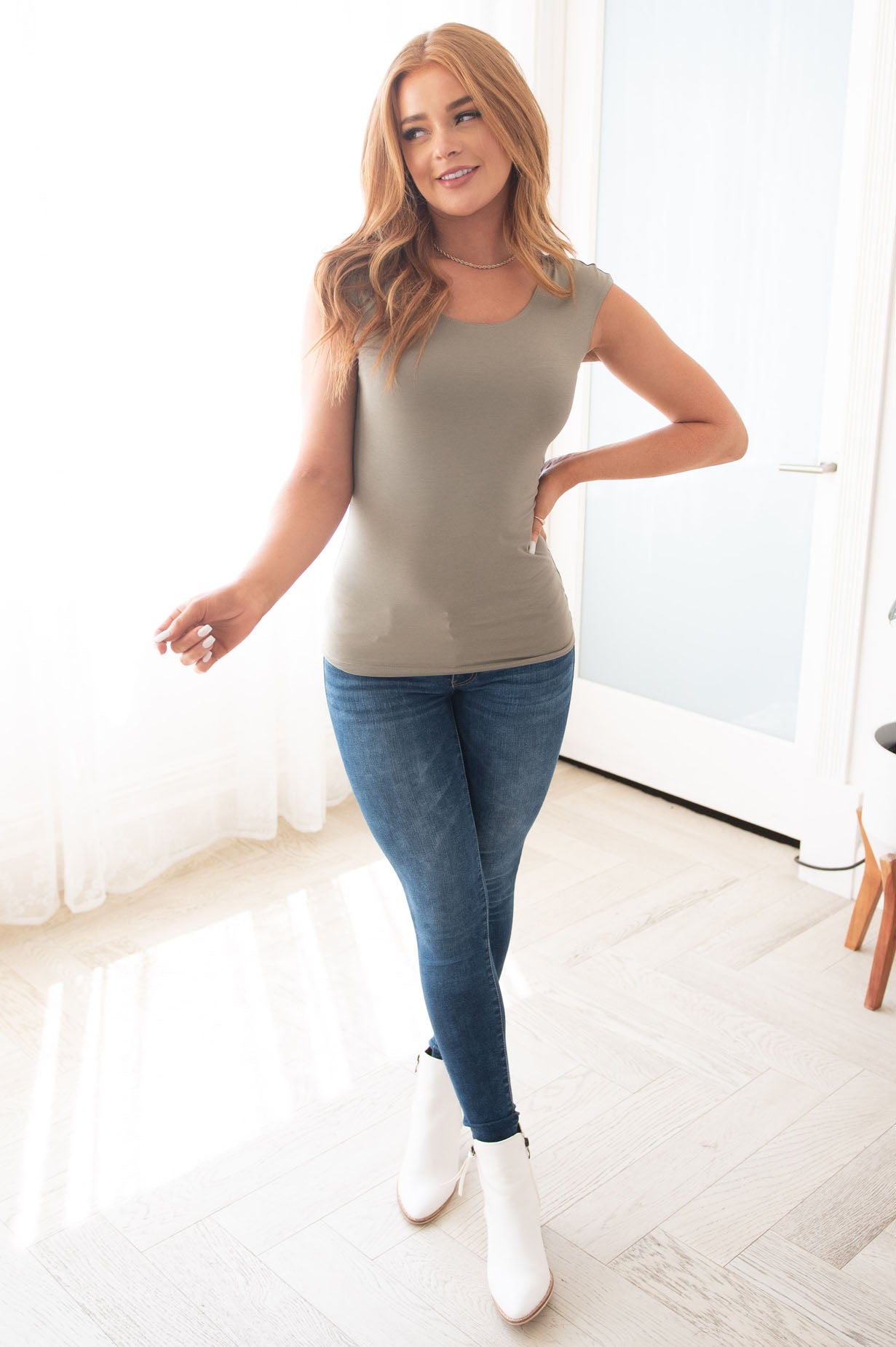 Cap Sleeve Modest Layering Tee Tops vendor-unknown