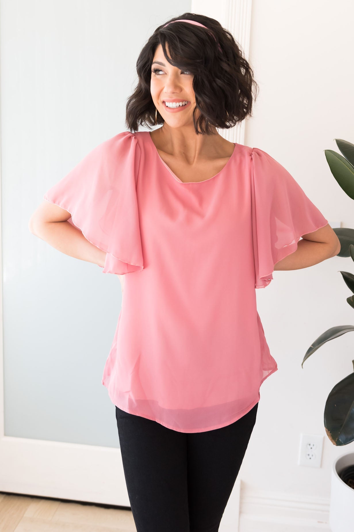 Promises, Promises Modest Flutter Sleeve Blouse NeeSee's Dresses