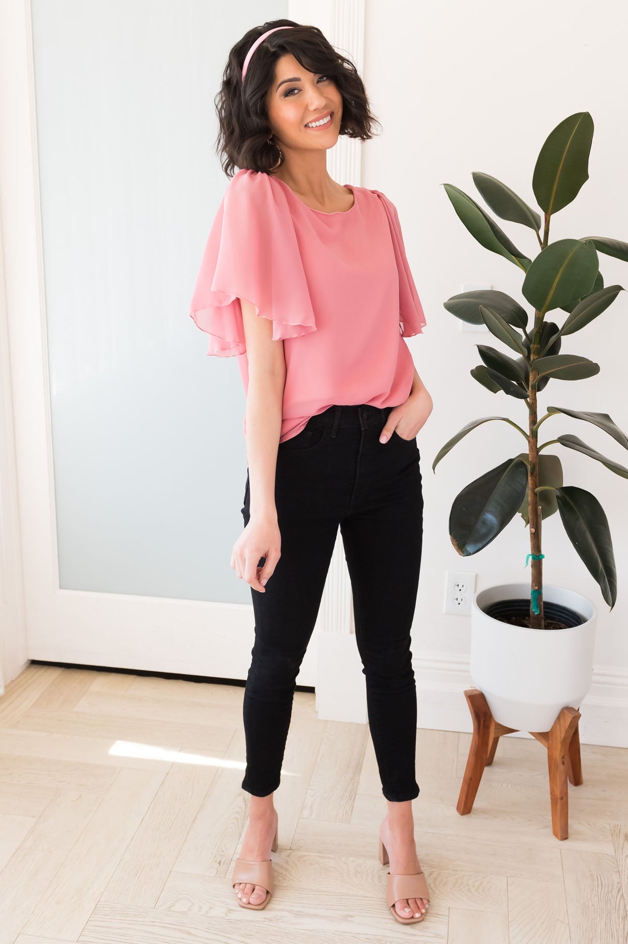 Promises, Promises Modest Flutter Sleeve Blouse NeeSee's Dresses