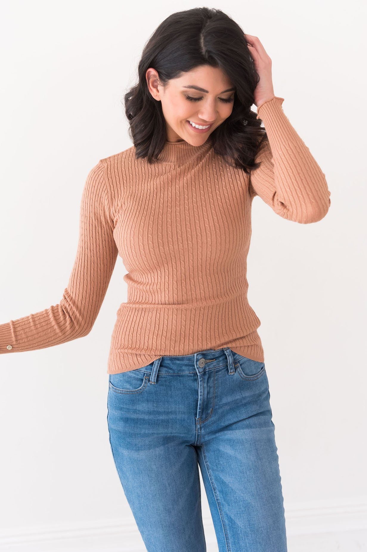 Keep Me Cozy Modest Turtleneck Modest Dresses vendor-unknown