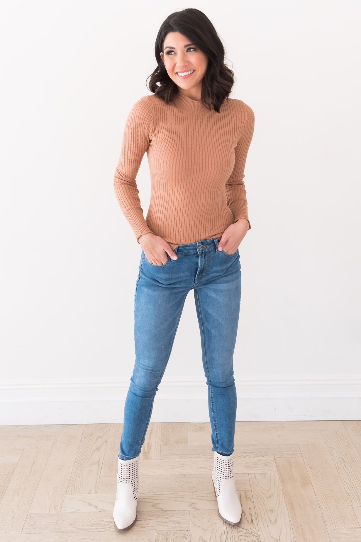 Keep Me Cozy Modest Turtleneck Modest Dresses vendor-unknown