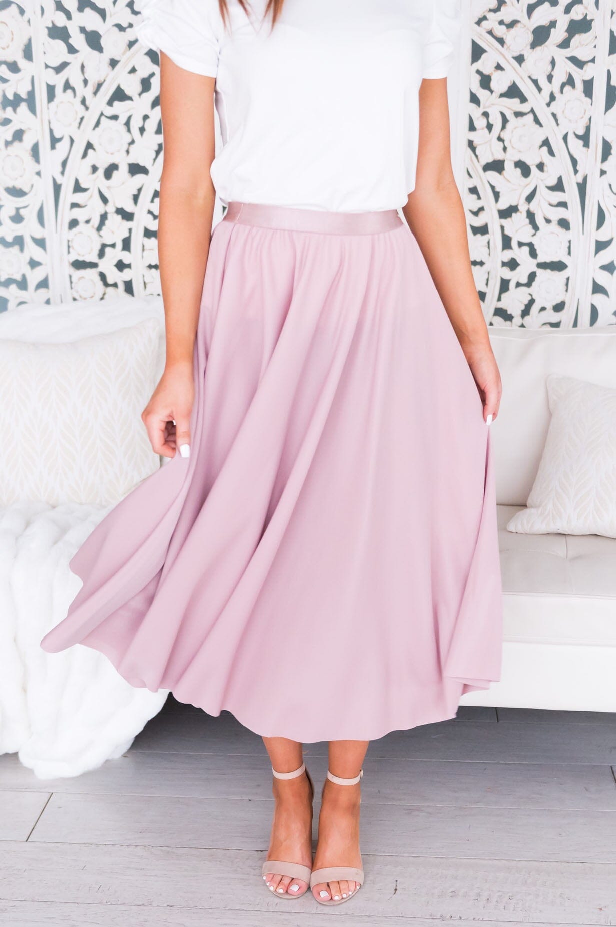 Full Of Charm Modest Circle Skirt Skirts vendor-unknown