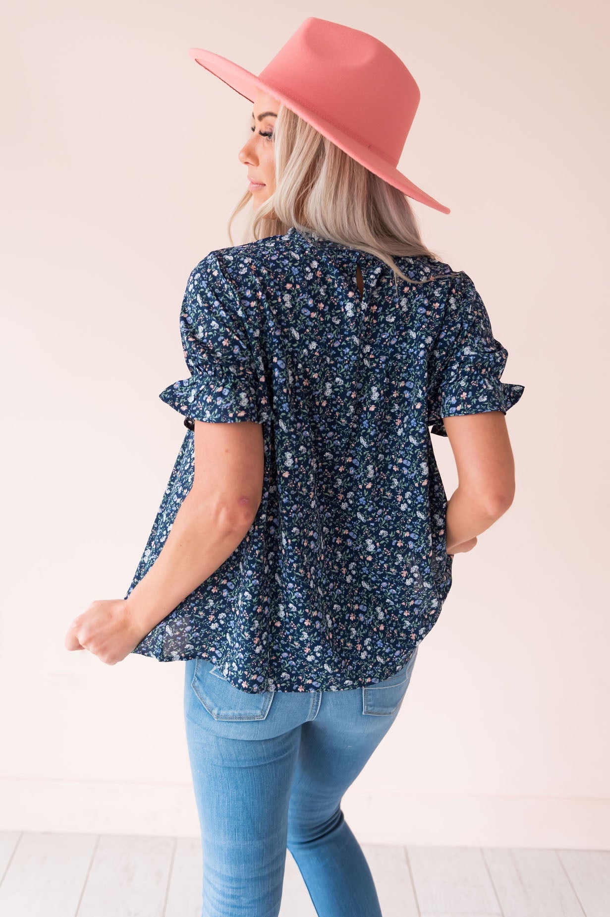 Glimmer Of Hope Modest Floral Blouse Tops vendor-unknown