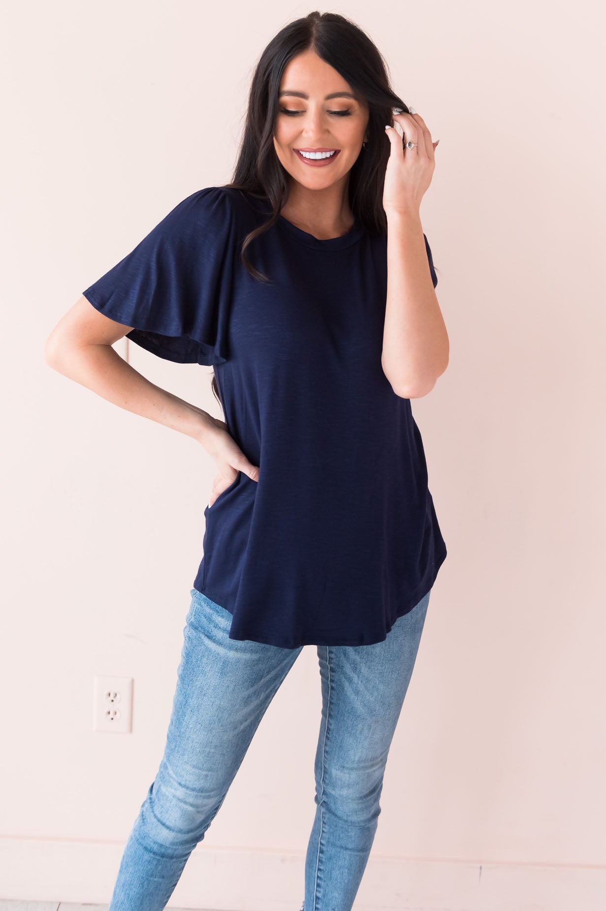 Sitting Pretty Modest Tie Back Top Modest Dresses vendor-unknown