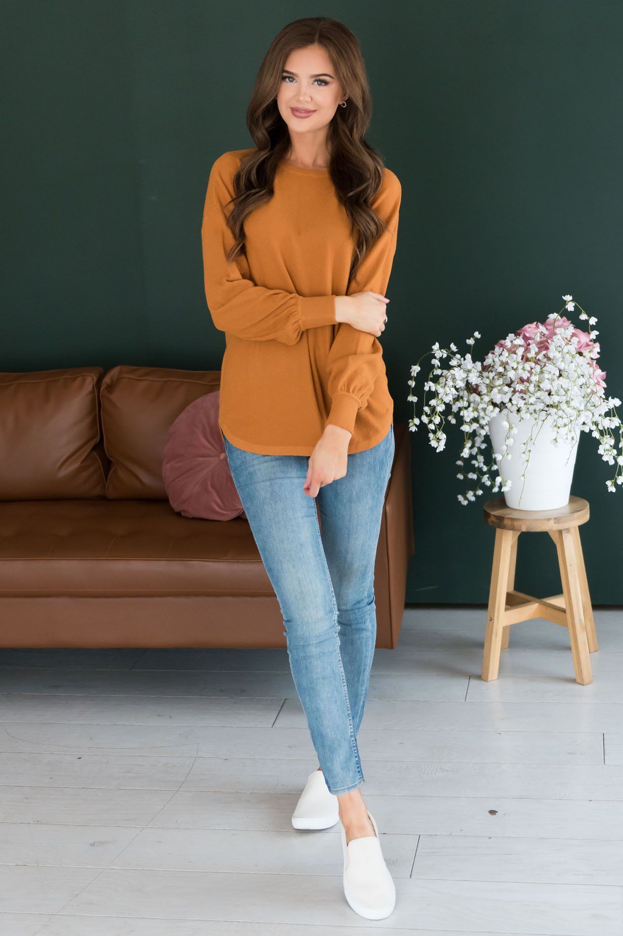 Fall In Line Modest Thermal Sweater Tops vendor-unknown