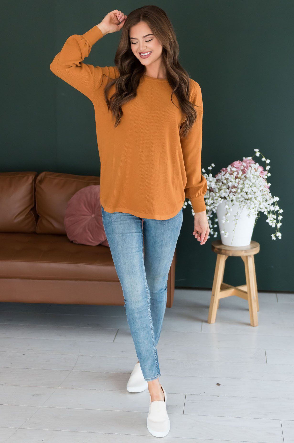 Fall In Line Modest Thermal Sweater Tops vendor-unknown