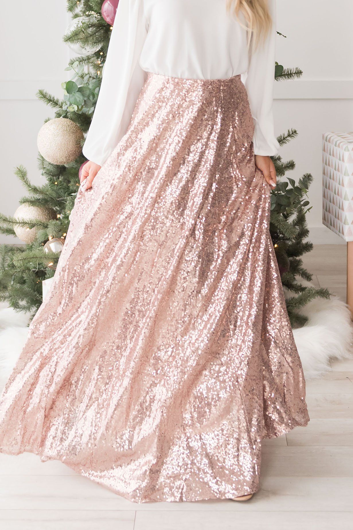 Glamorous Gala Sequin Maxi Skirt Modest Dresses vendor-unknown