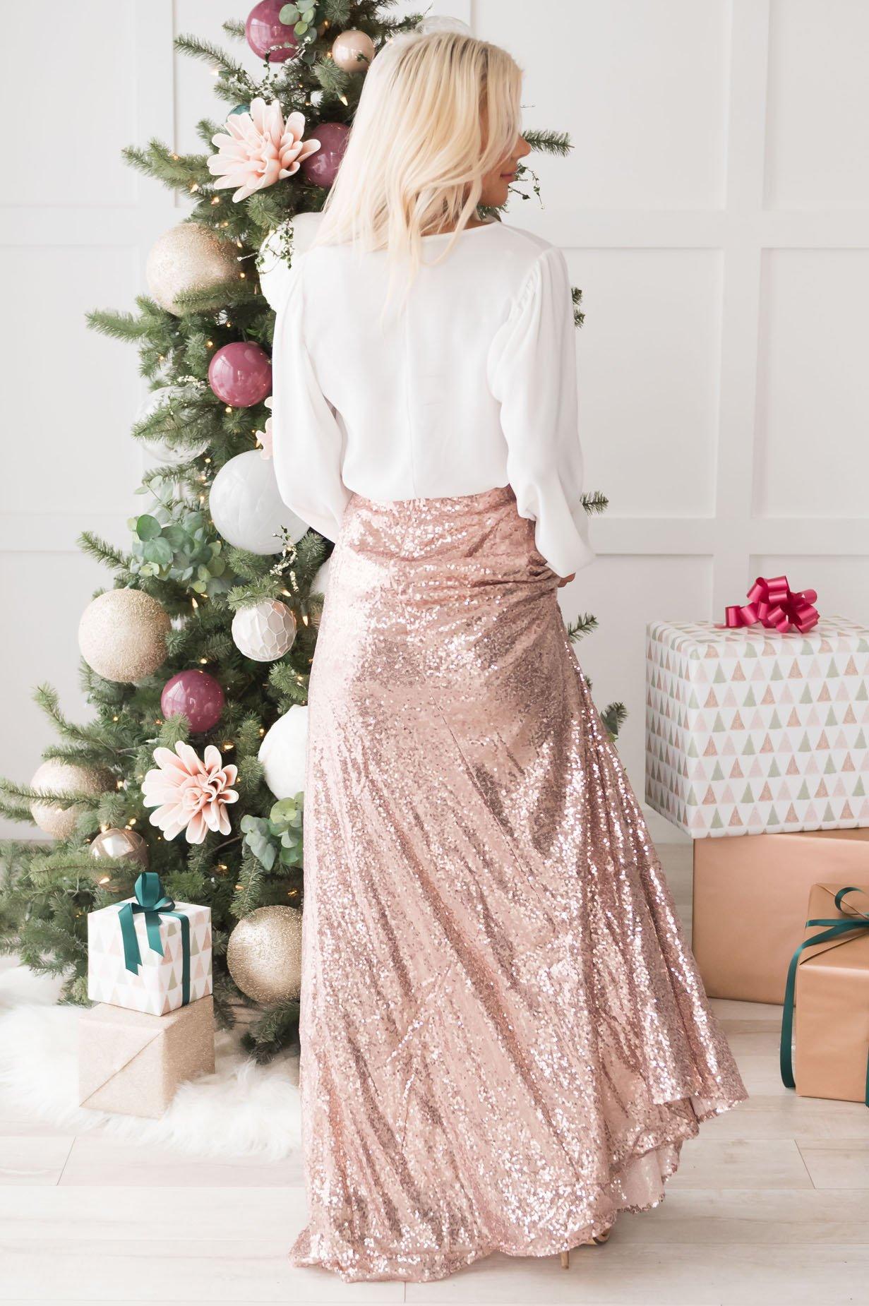 Glamorous Gala Sequin Maxi Skirt Modest Dresses vendor-unknown