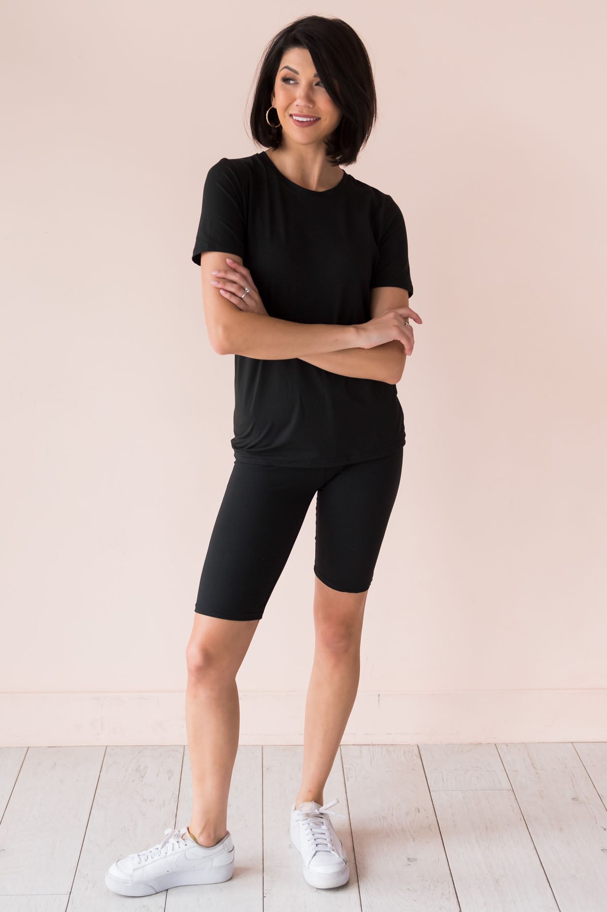 Basic & Cute Modest Biker Short Set Modest Dresses vendor-unknown