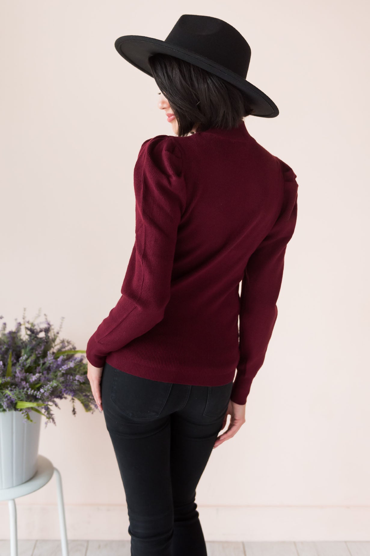 Gorgeous & Glowing Modest Puff Sleeve Sweater Modest Dresses vendor-unknown